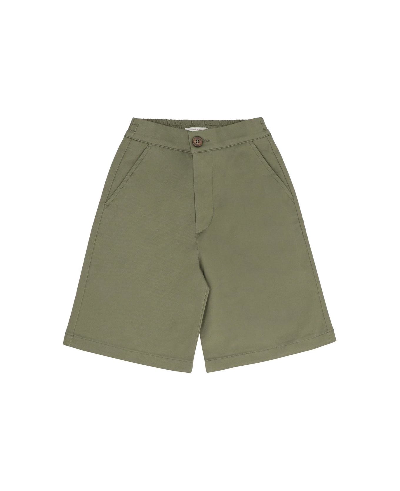 Golden Goose Logo Embroidered Shorts - Ivy green ボトムス