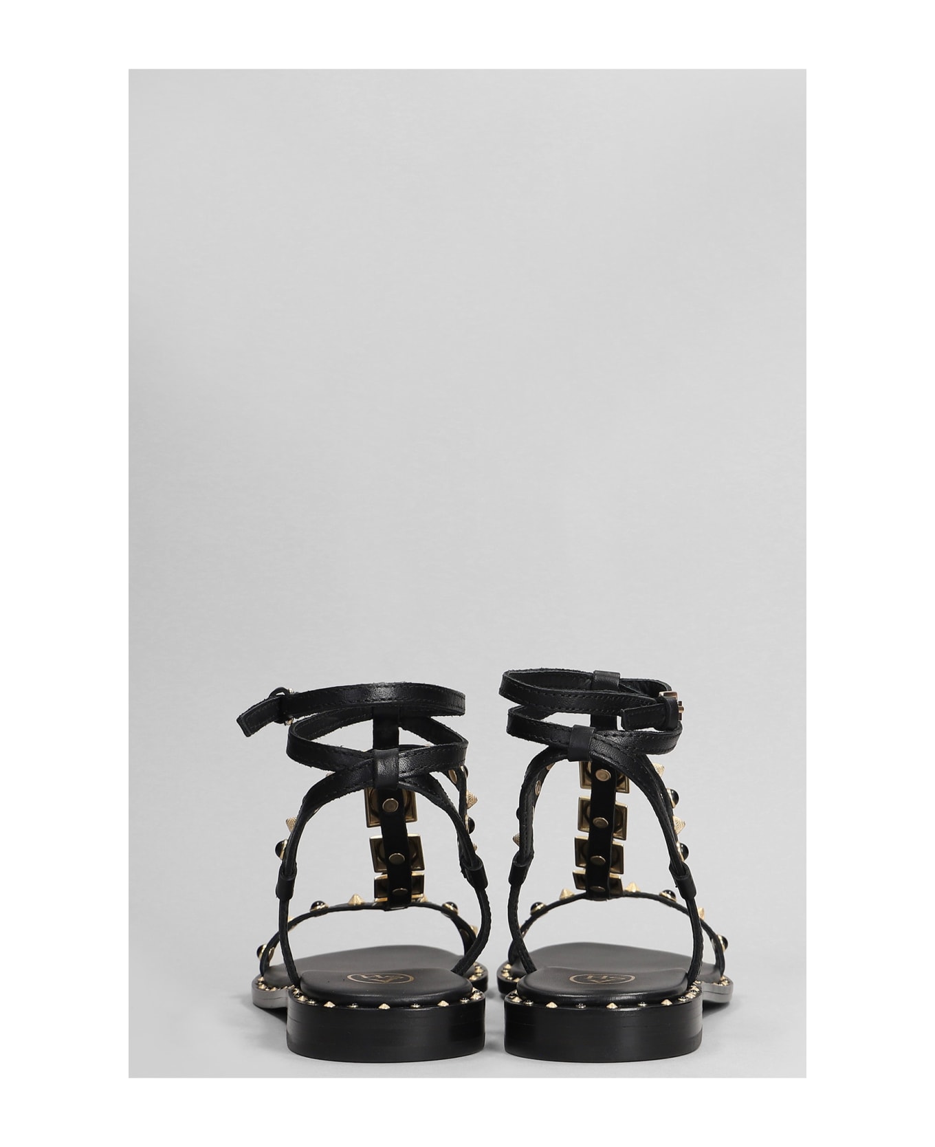 Ash Party Flats In Black Leather - black