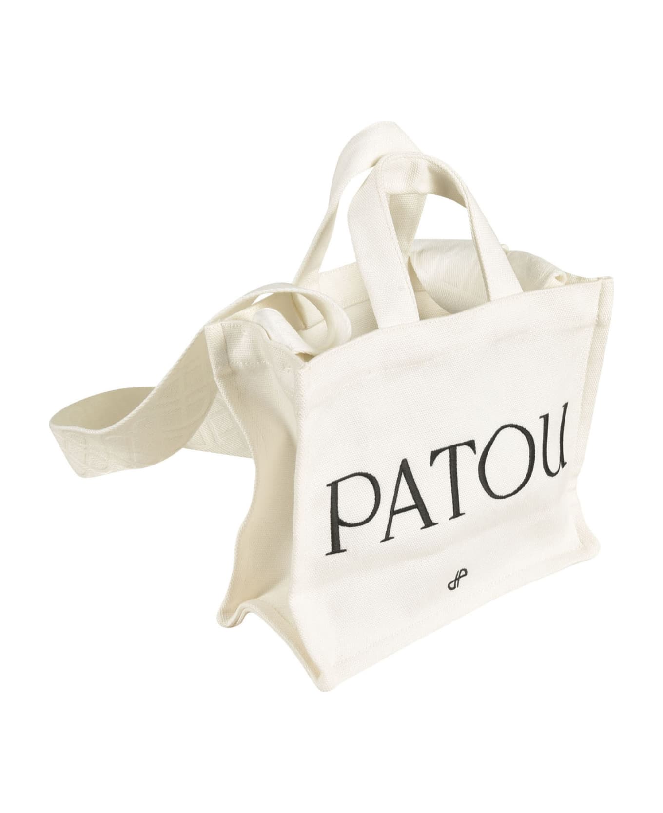 Patou Logo Print Tote - White