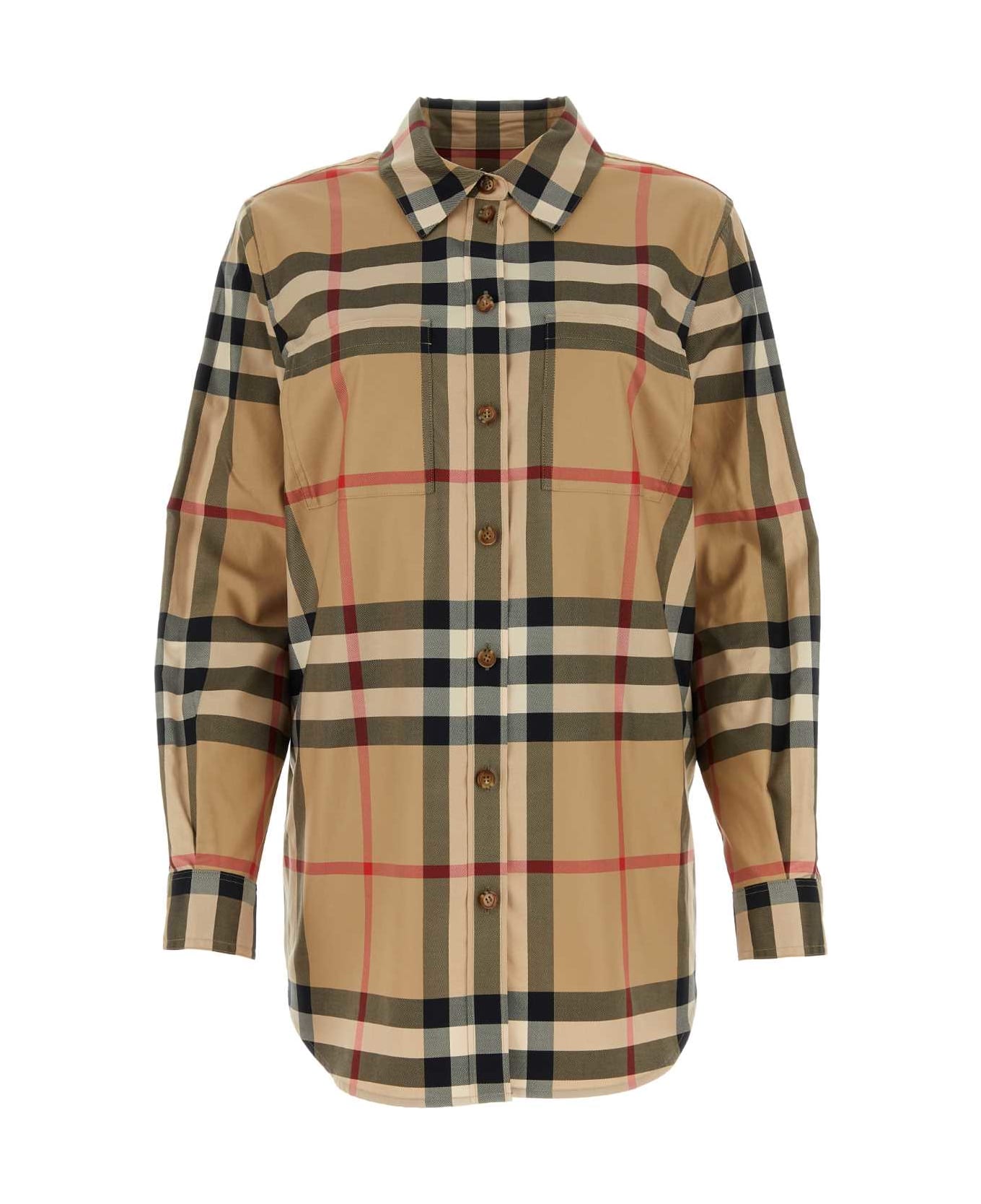 Burberry Embroidered Cotton Shirt - ARCHIVEBEIGEIPCHK