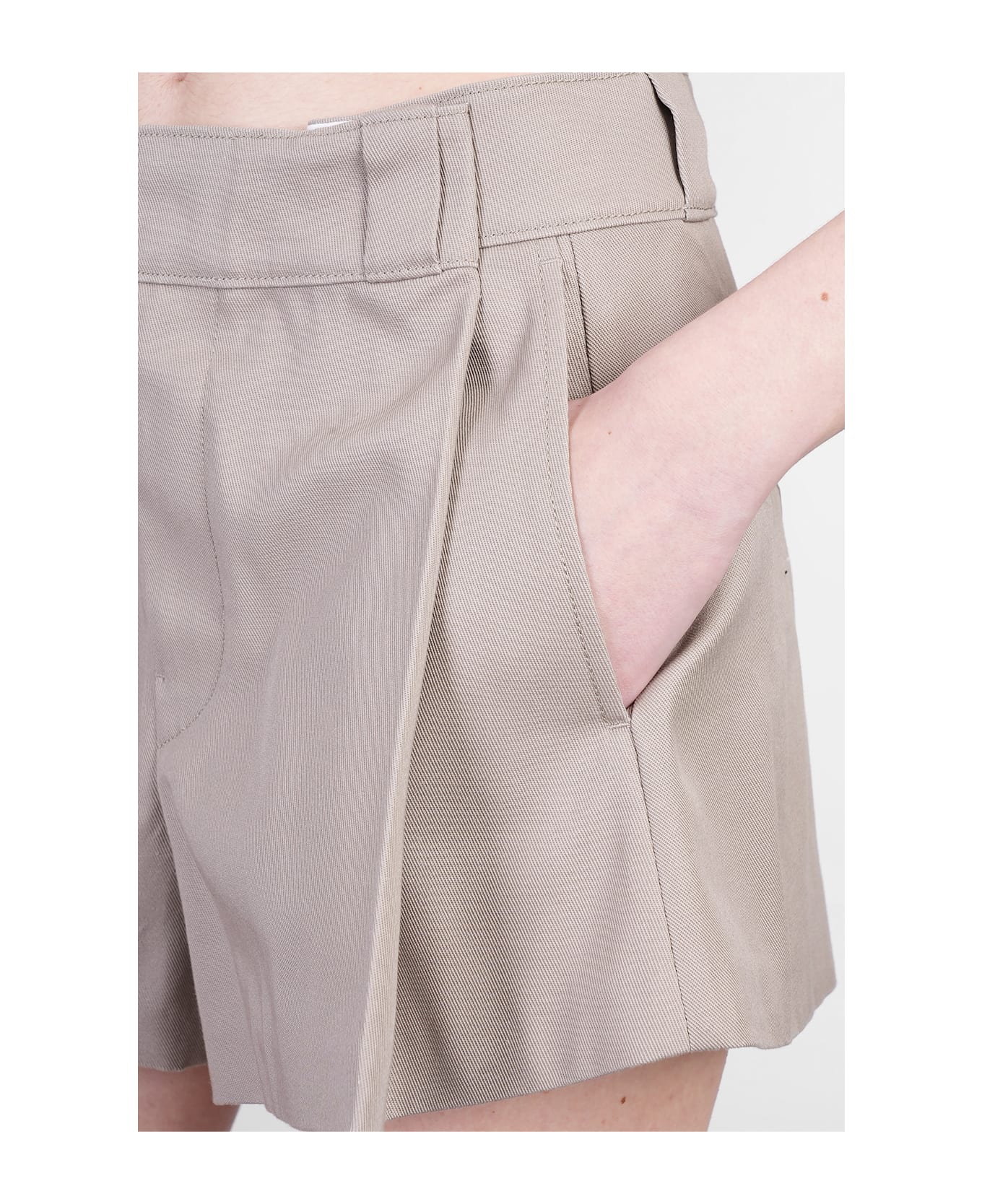 Alexander Wang High Waisted Pleated Workwear Short - taupe