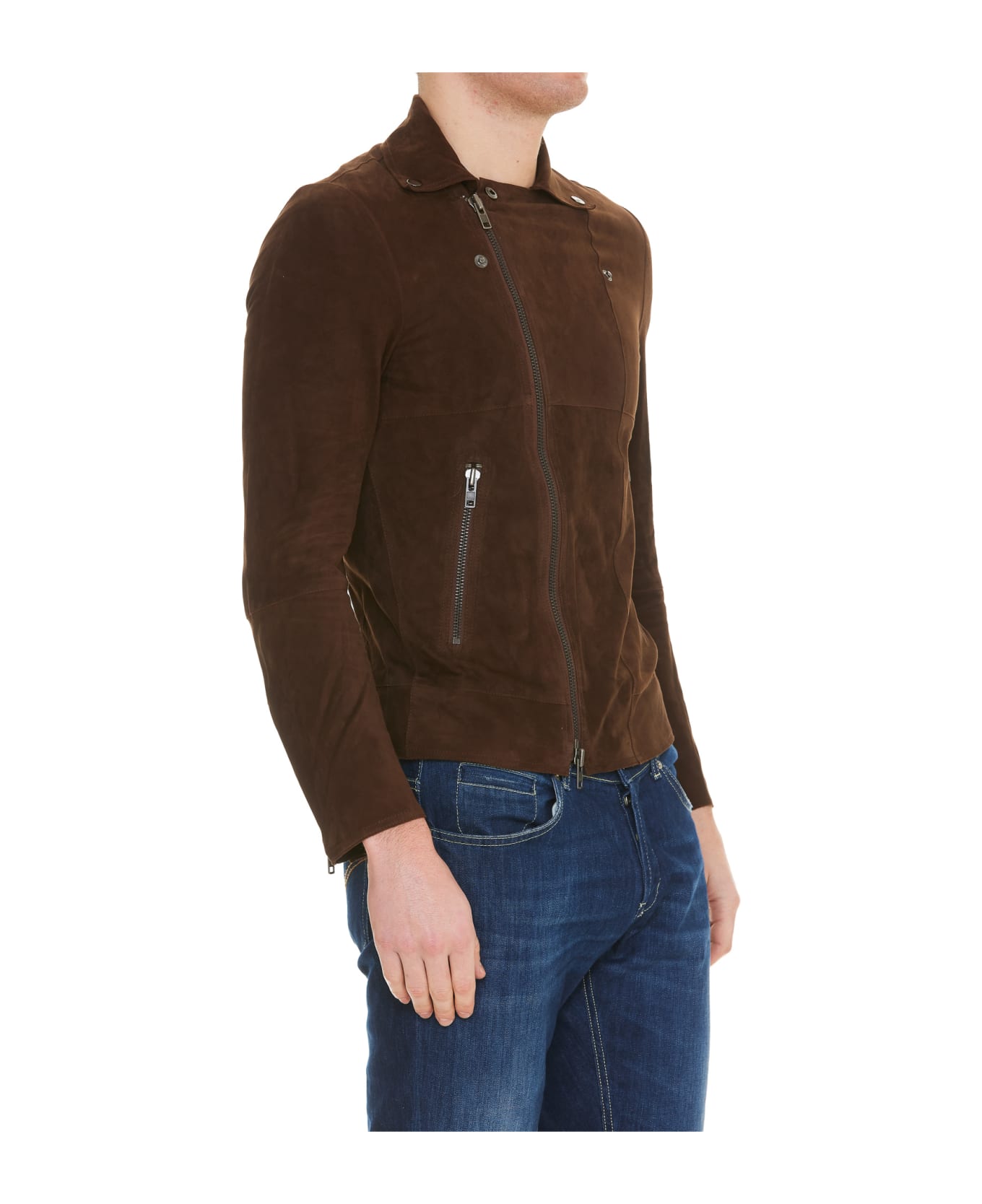 Bully Suede Leather Jacket - BROWN