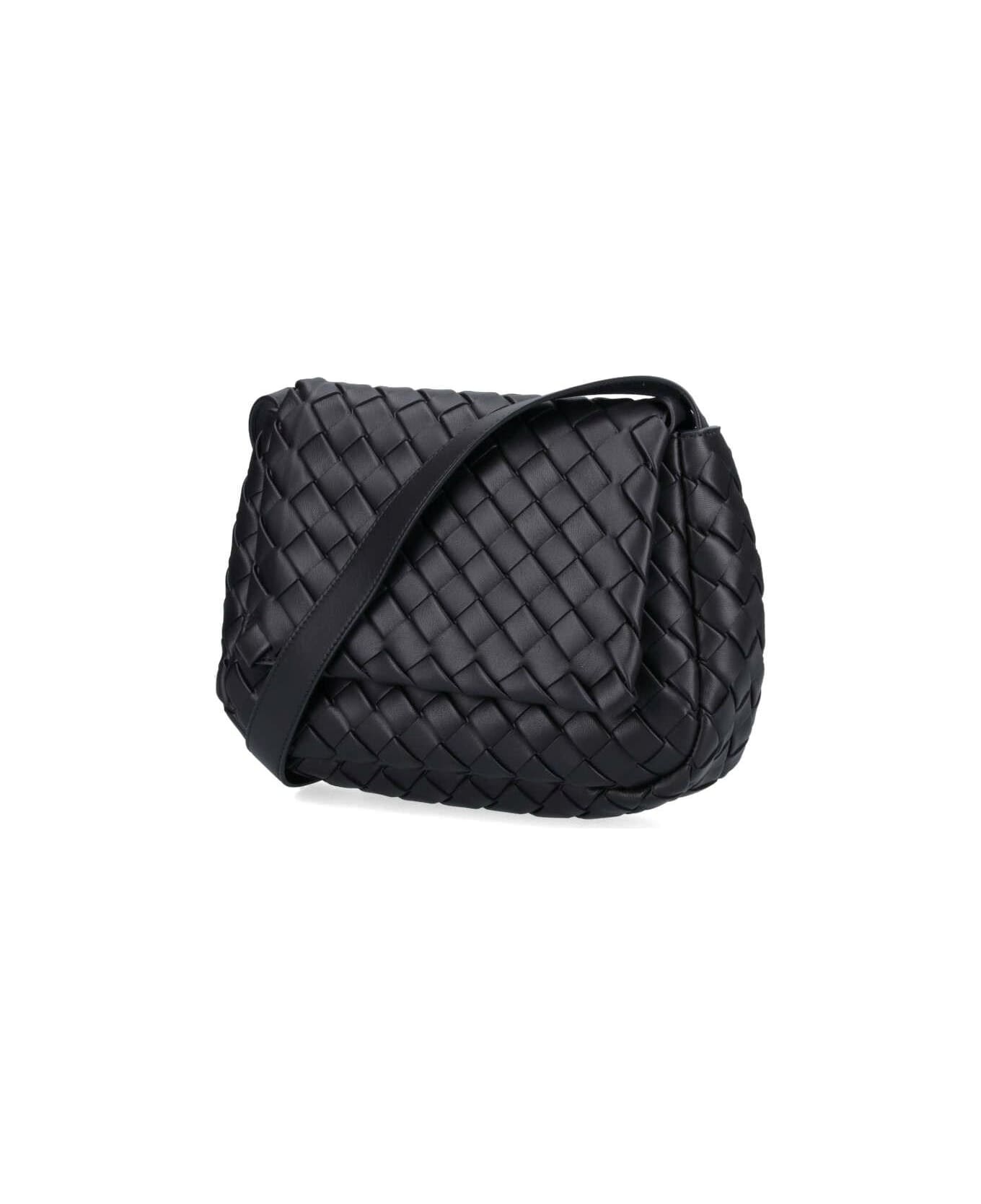 Bottega Veneta Small Shoulder Bag 'cobble Messenger' - BLACK ショルダーバッグ