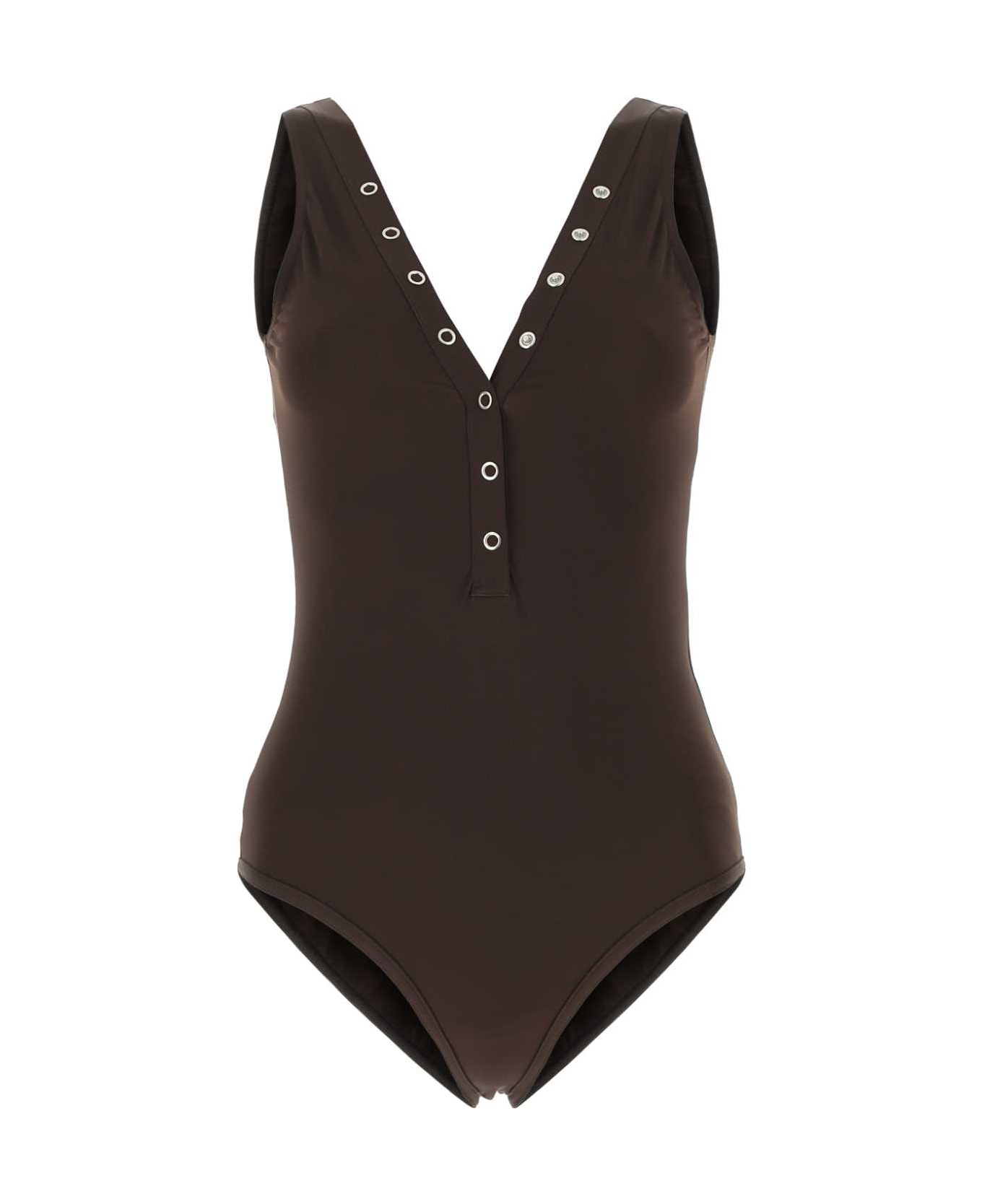 Bottega Veneta Chocolate Stretch Nylon Swimsuit - 2178 水着