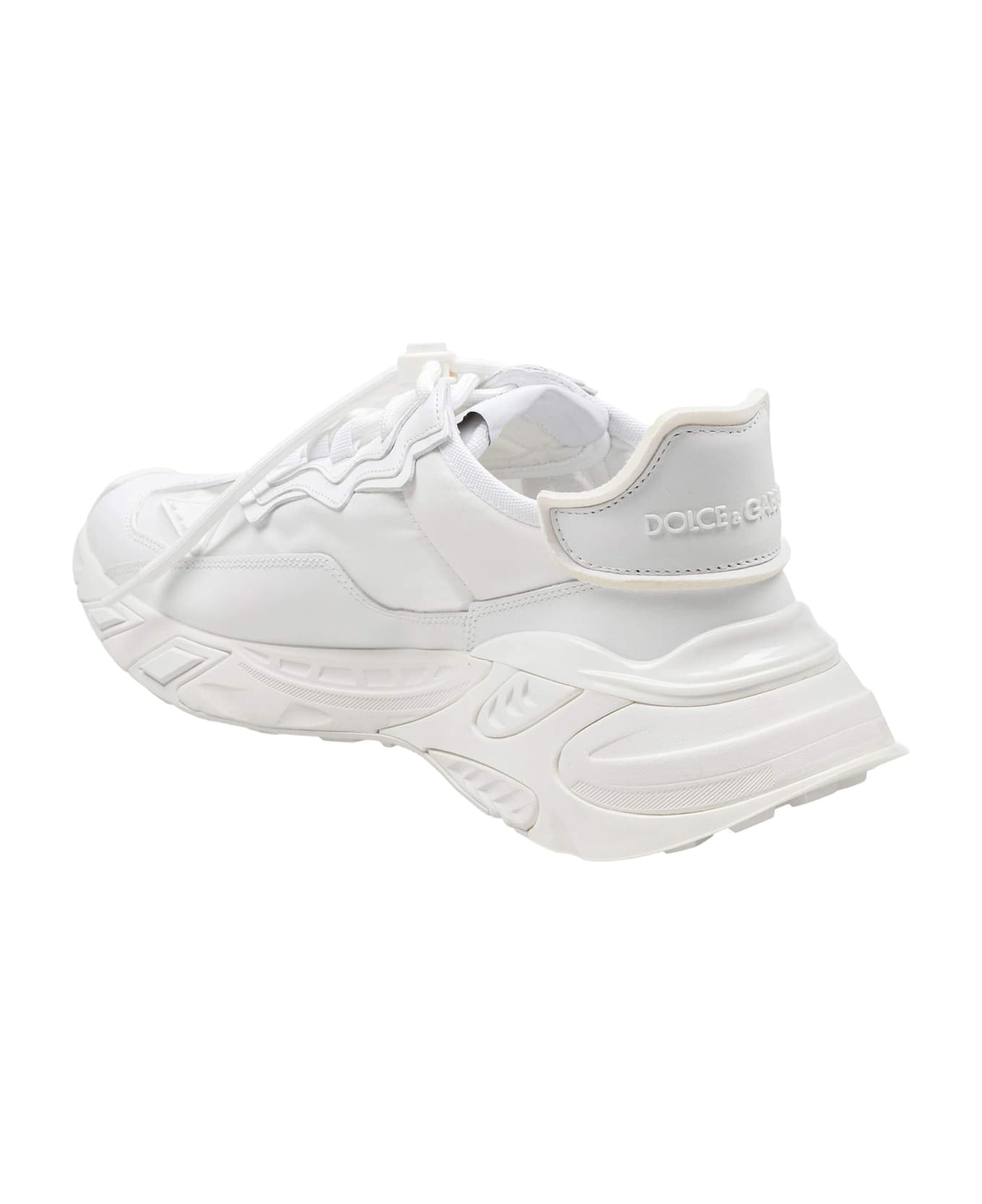 Dolce 
Gabbana Day Faster Sneaker In White Fabric - White/White