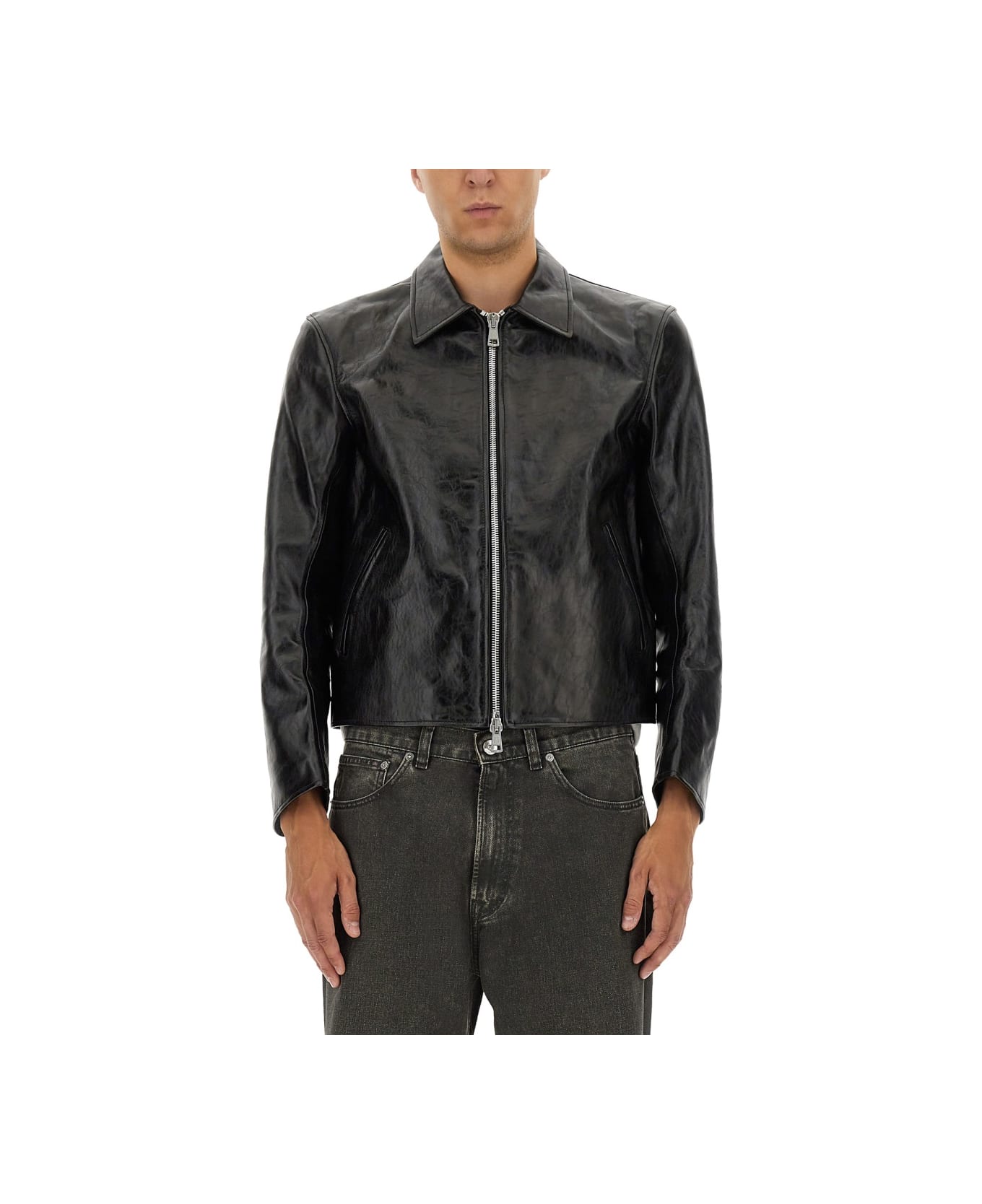Our Legacy Mini Leather Jacket - BLACK