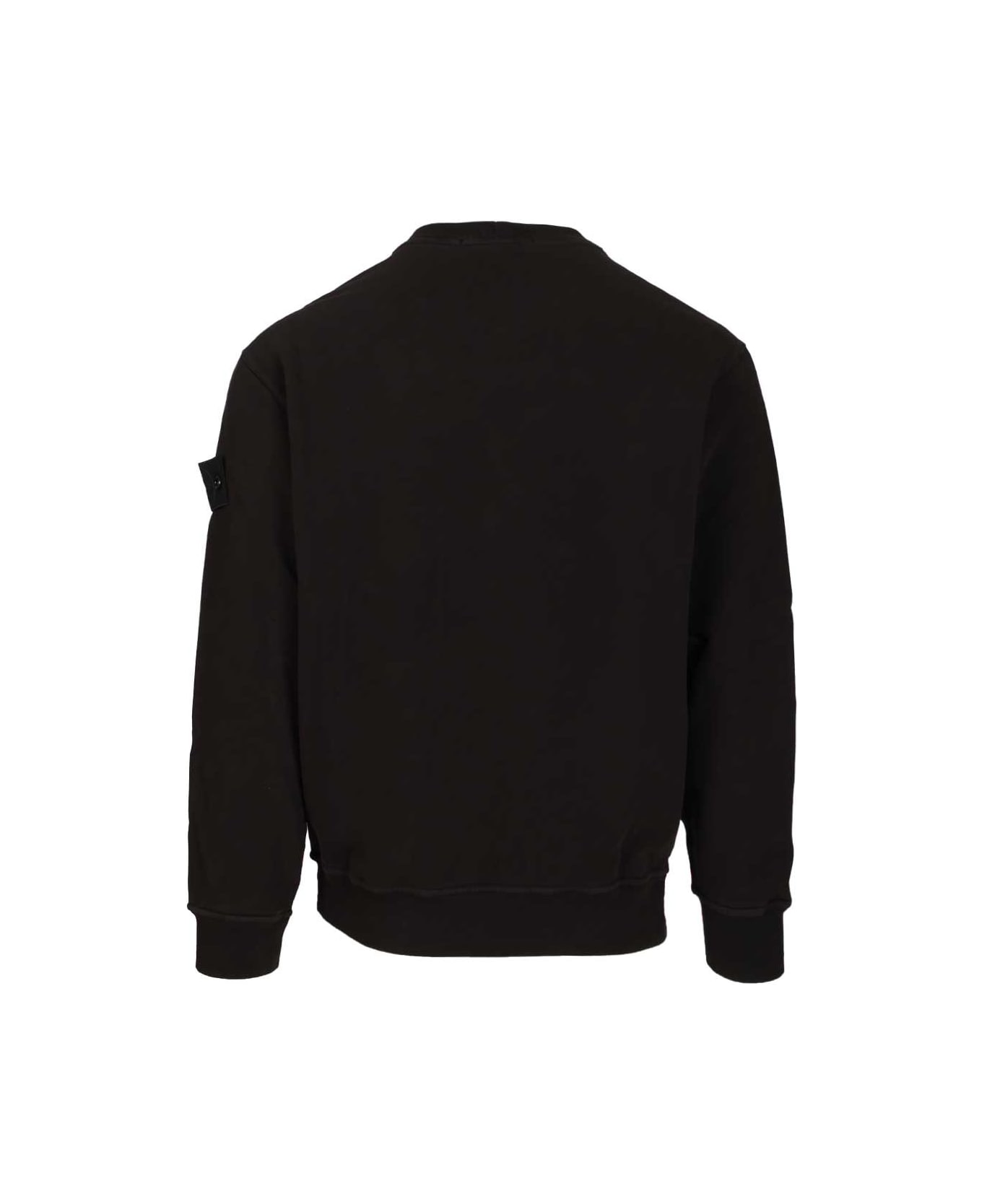 Stone Island Crew Neck Sweatshirt - BLACK