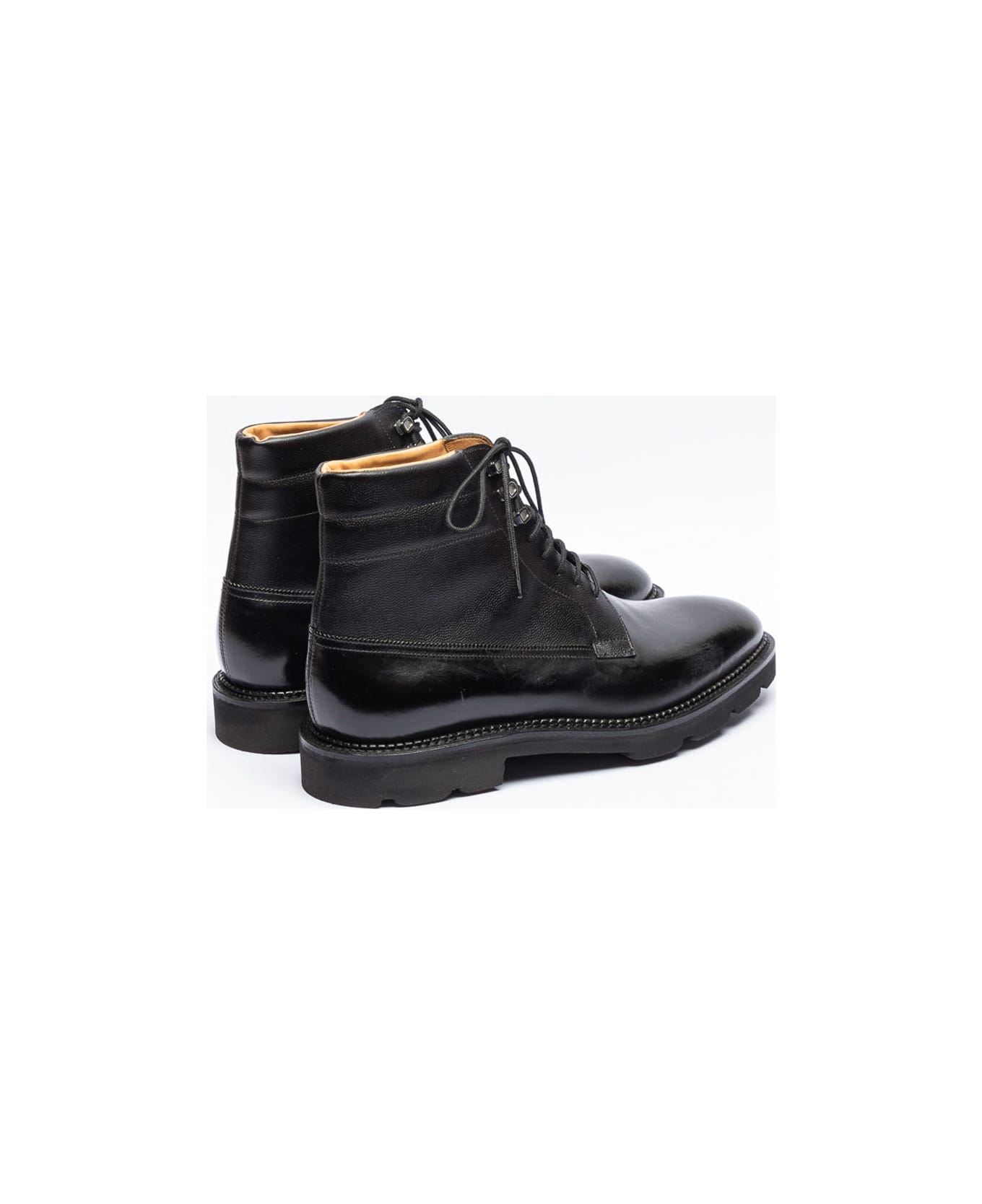 John Lobb Alder Pd Black Museum Caviar Calf Derby Boot - Nero