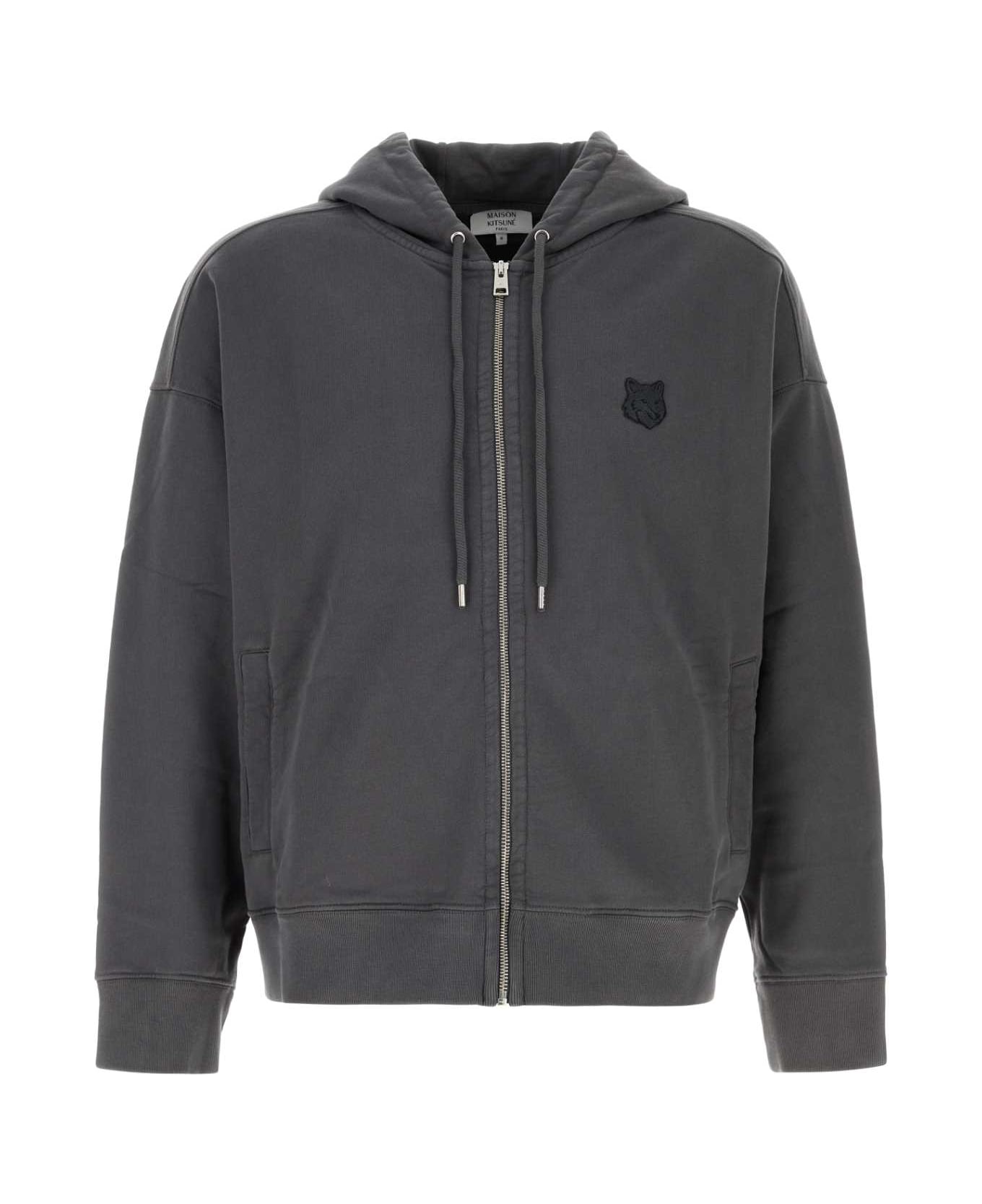 Maison Kitsuné Dark Grey Cotton Sweatshirt - CHARCOAL