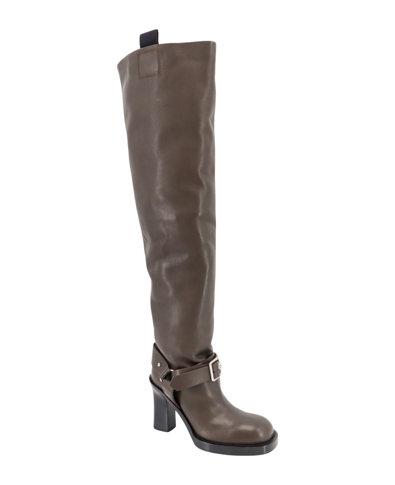 Burberry Leather Over The Knee Boots - Brown