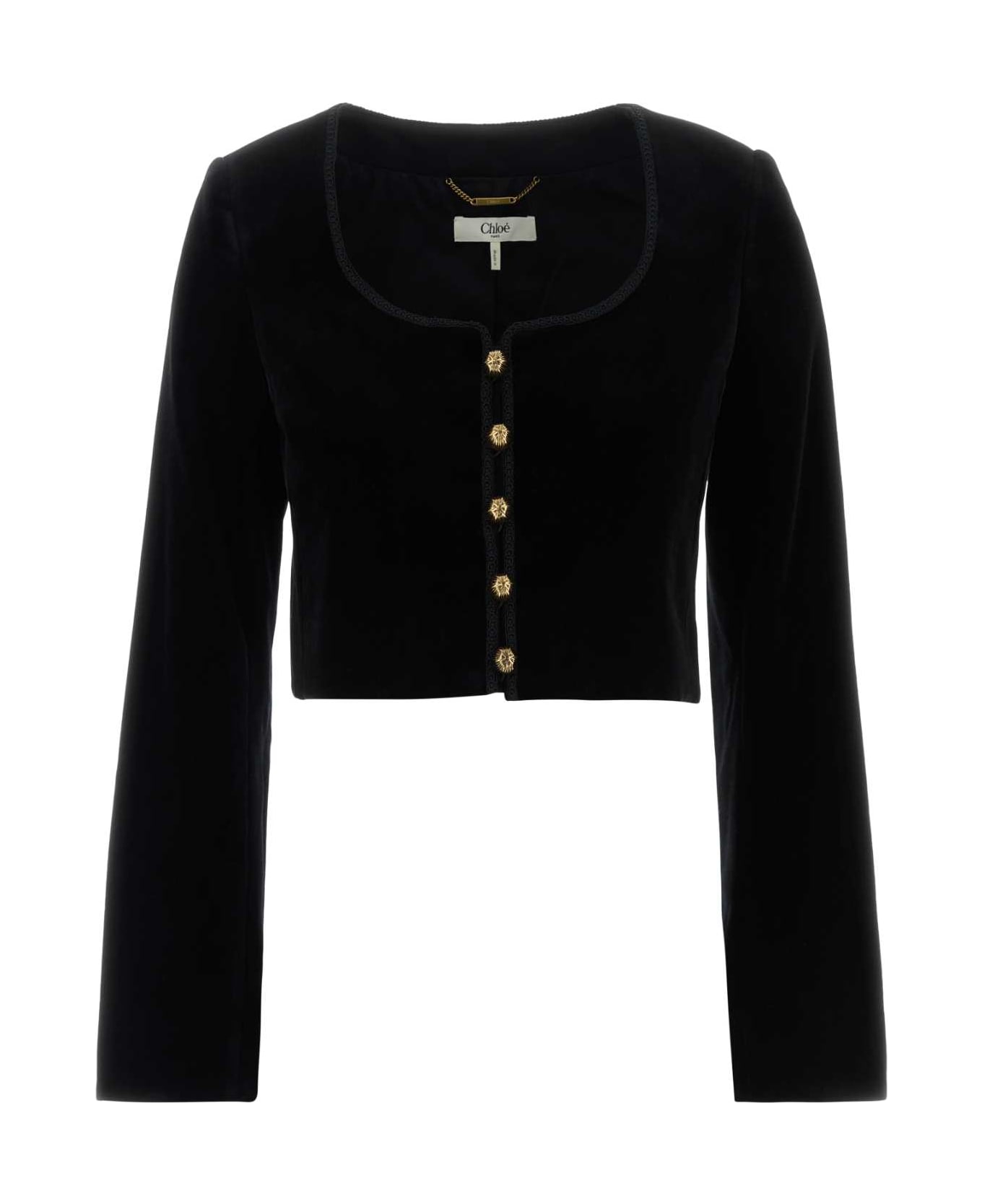 Chloé Black Velvet Blazer - BLACK