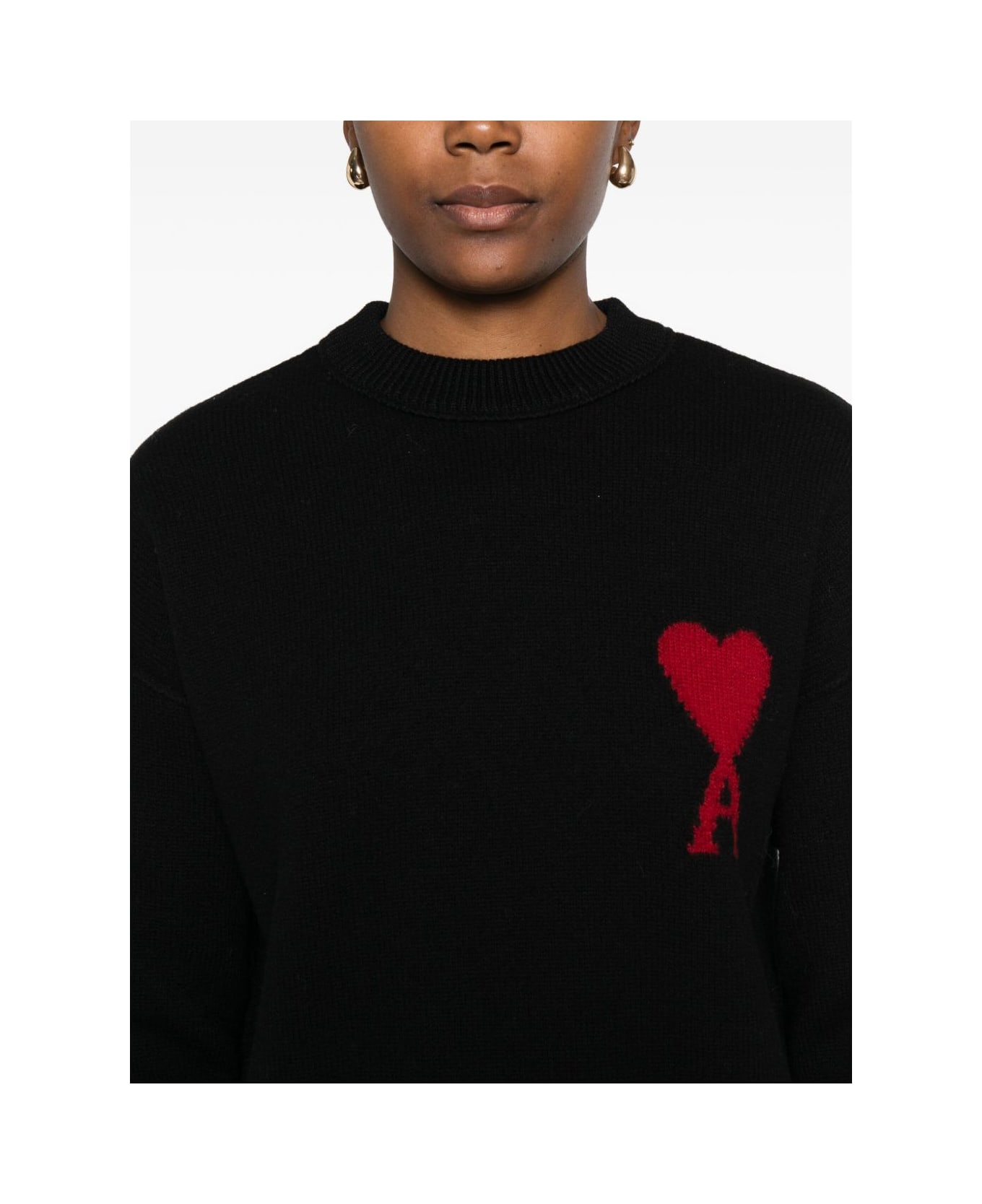 Ami Alexandre Mattiussi Ami De Coeur Wool Cardigan - Black