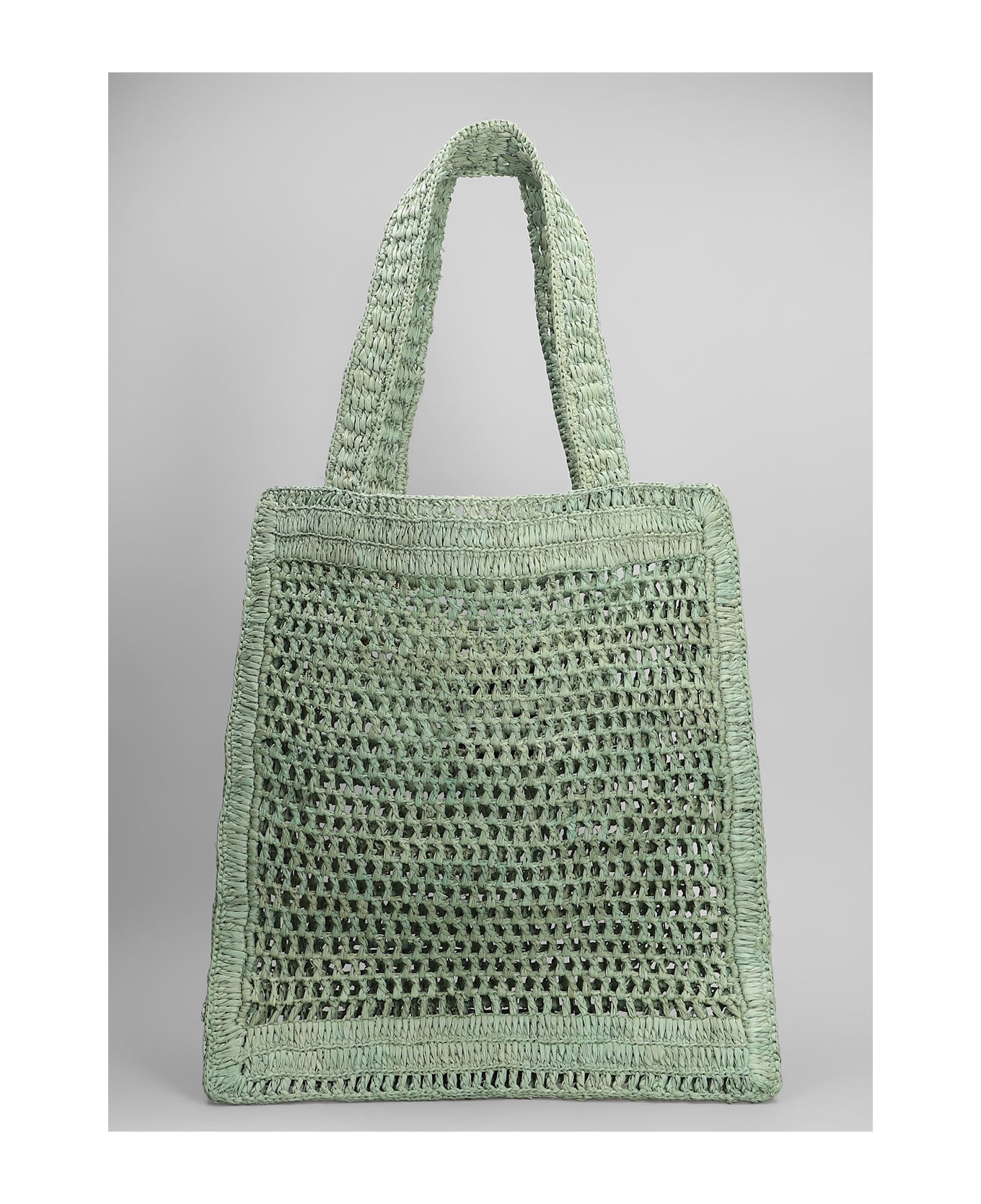 Chloé Summer Banana Tote In Green Raffia - green