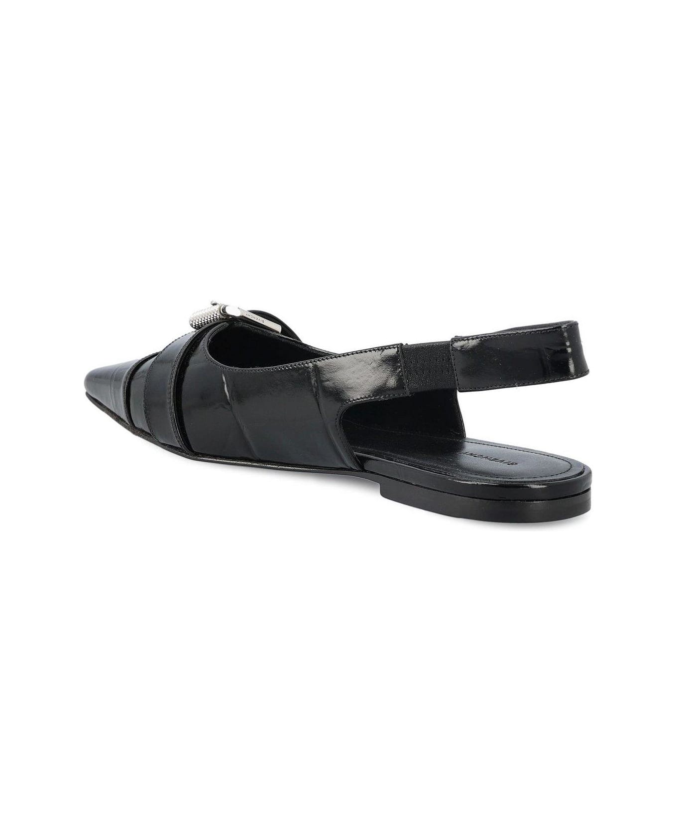Givenchy Voyou Slingback Flat Shoes - Black