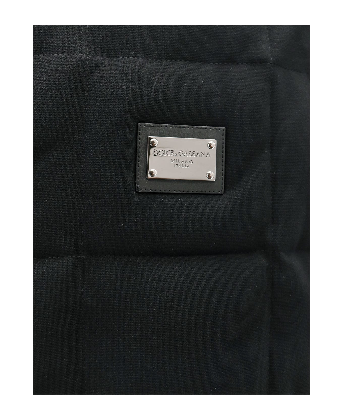 Dolce & Gabbana Logo Plaque Quilted Vest - Black