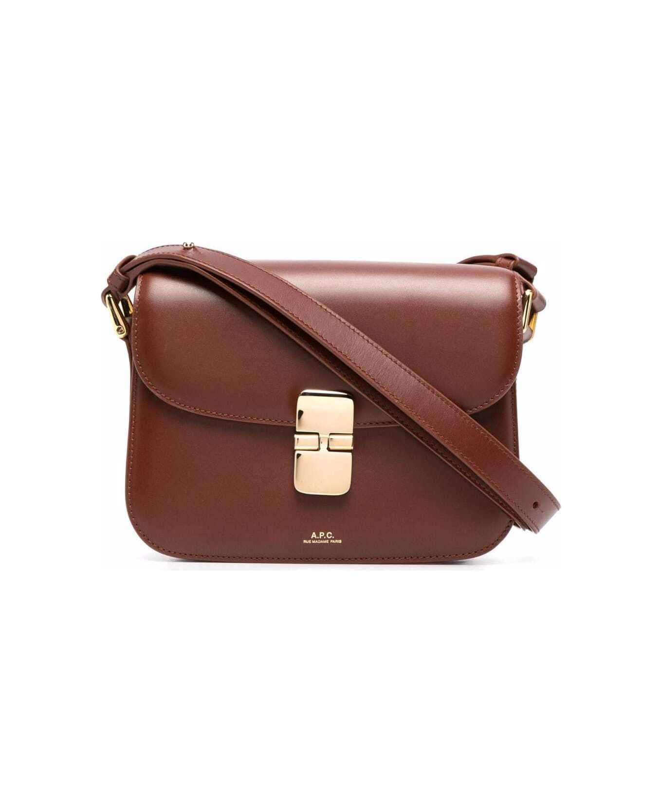 A.P.C. Grace Brown Leather Crossbody Bag - Brown