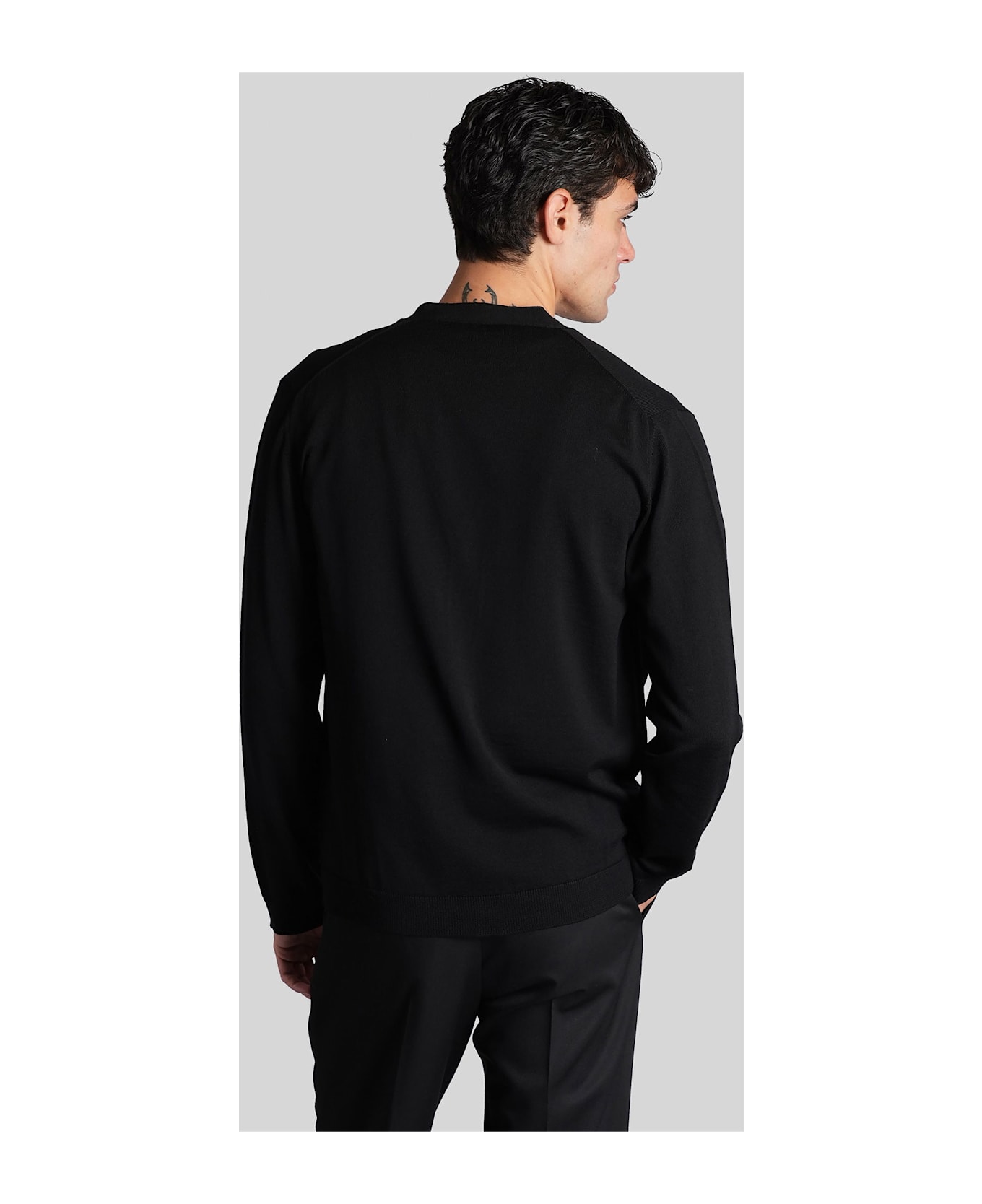 Roberto Collina Cardigan In Black Wool - black