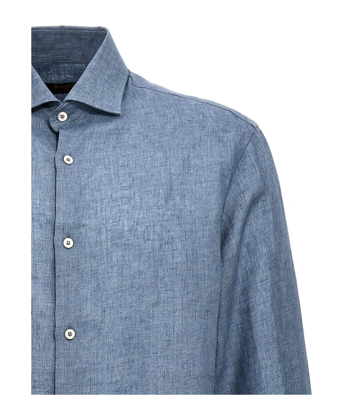 Moorer Linen Shirt - Light Blue シャツ