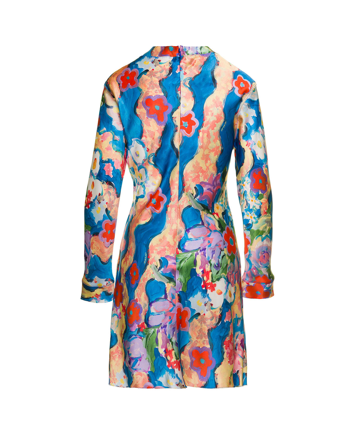 Marni Multicolor Long Sleeves Mini Dress With Julie Print Woman Marni - Multicolor