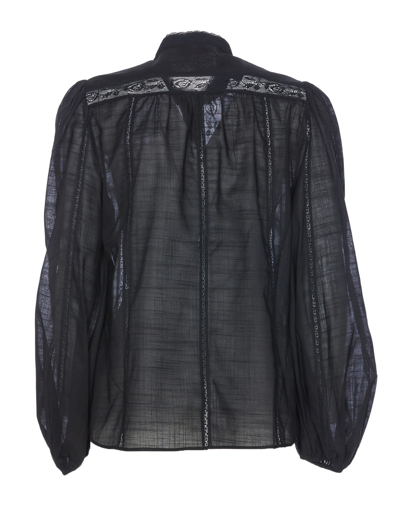 Zimmermann Halliday Lace Trim Shirt - Black