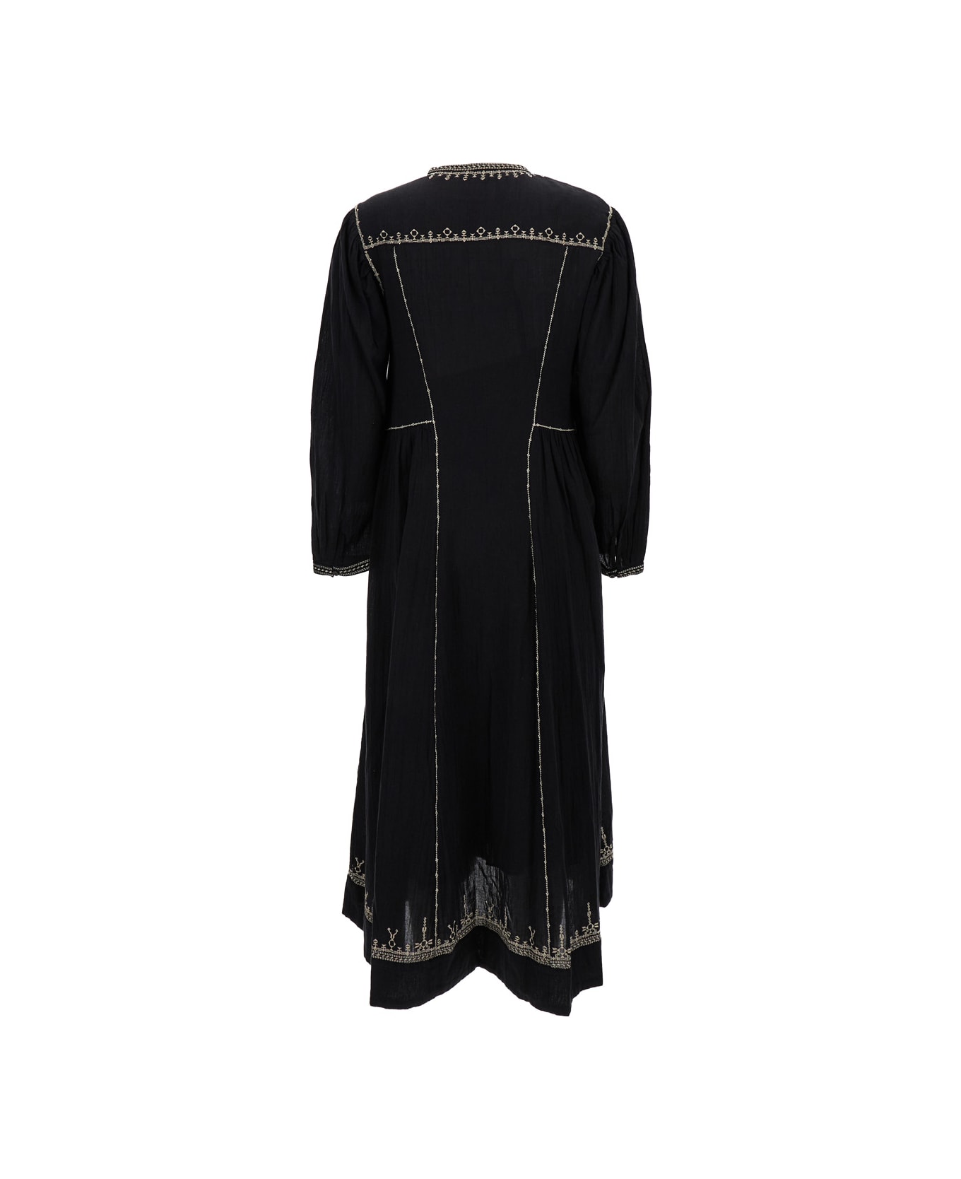 Marant Étoile Black 'pippa' Midi Dress In Cotton Woman - Black