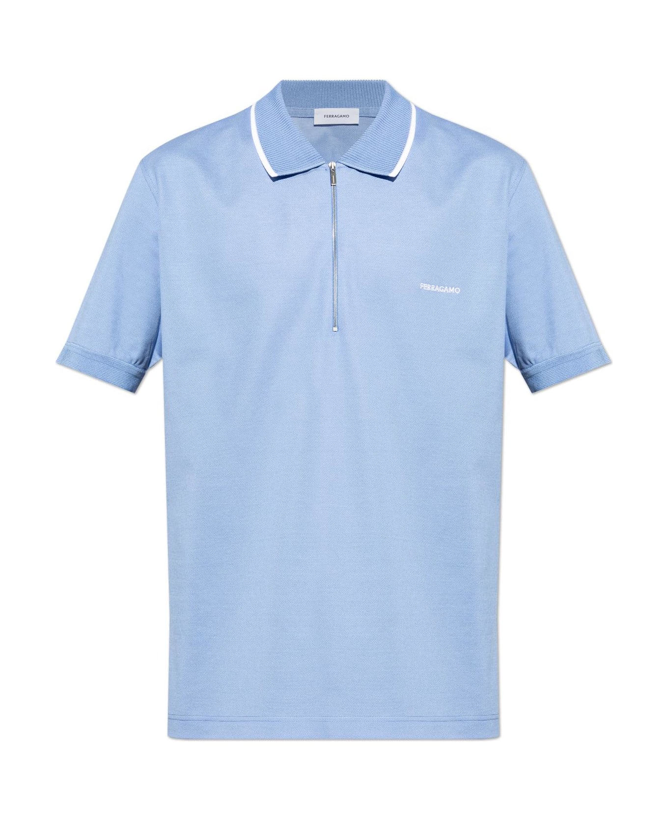 Ferragamo Polo With Logo - BLUE
