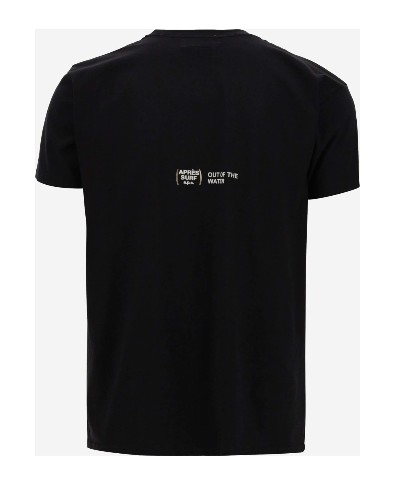 Apres Surf Cotton T-shirt With Logo - Black