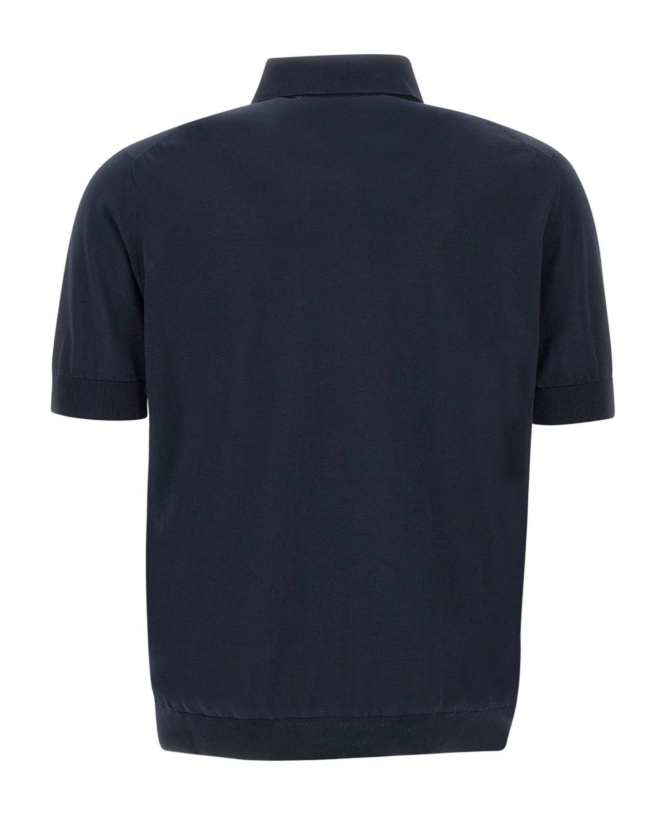 Filippo De Laurentiis Cotton Crêpe Polo Shirt - BLUE