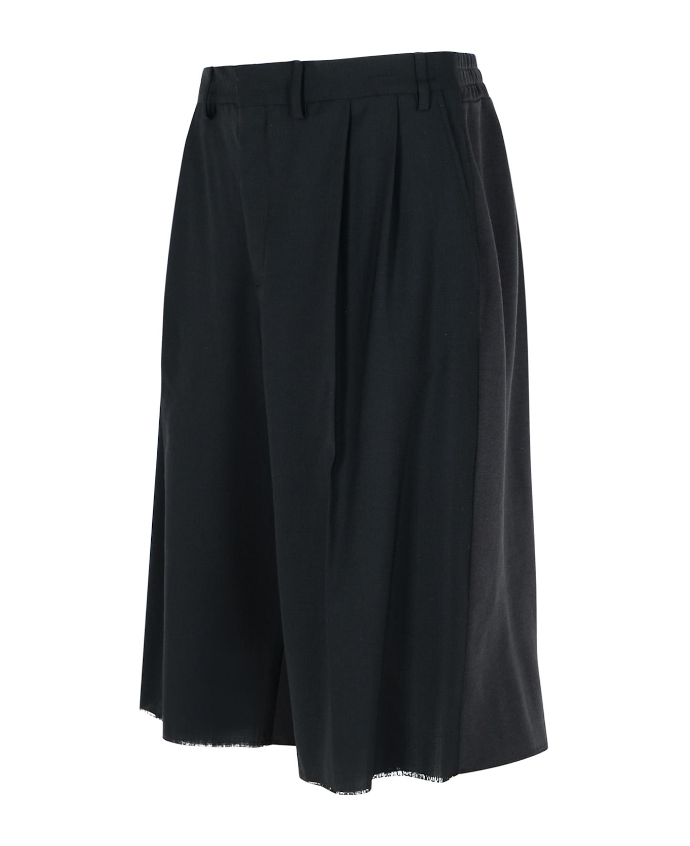 MM6 Maison Margiela Black Virgin Wool Bermuda Shorts - Black