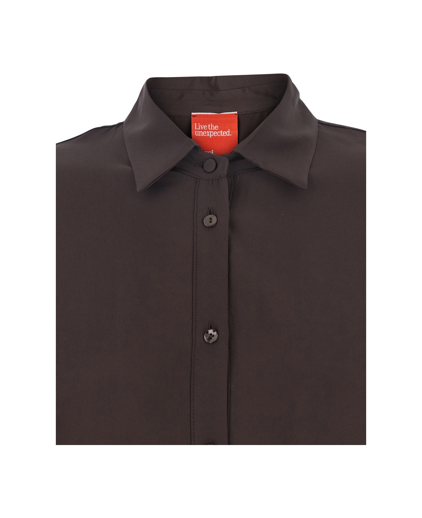 Merci Brown Shirt With Classic Collar In Fabric Woman - Brown