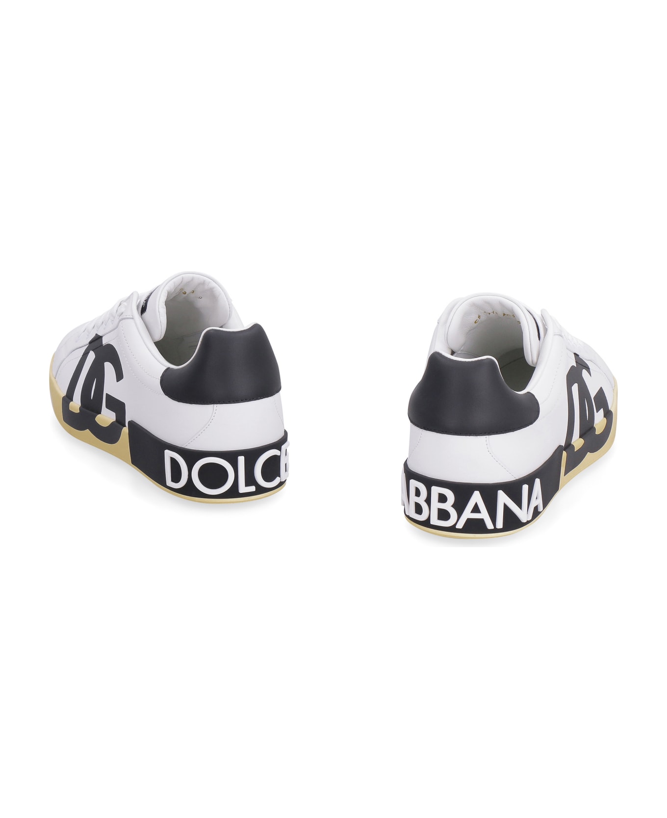 Dolce & Gabbana Portofino Leather Low-top Sneakers - White スニーカー