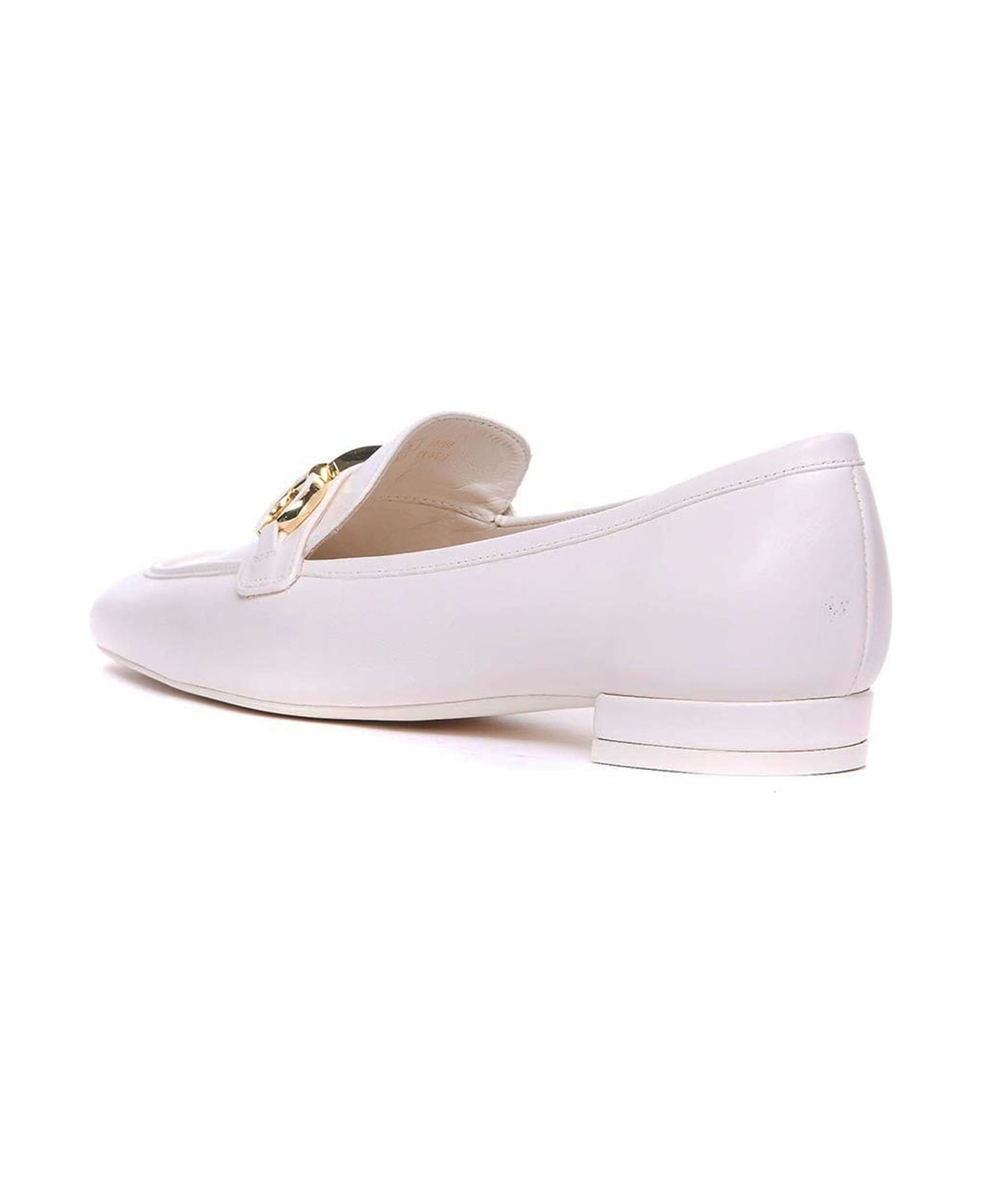 Stuart Weitzman Signature Square Leather Loafers - White