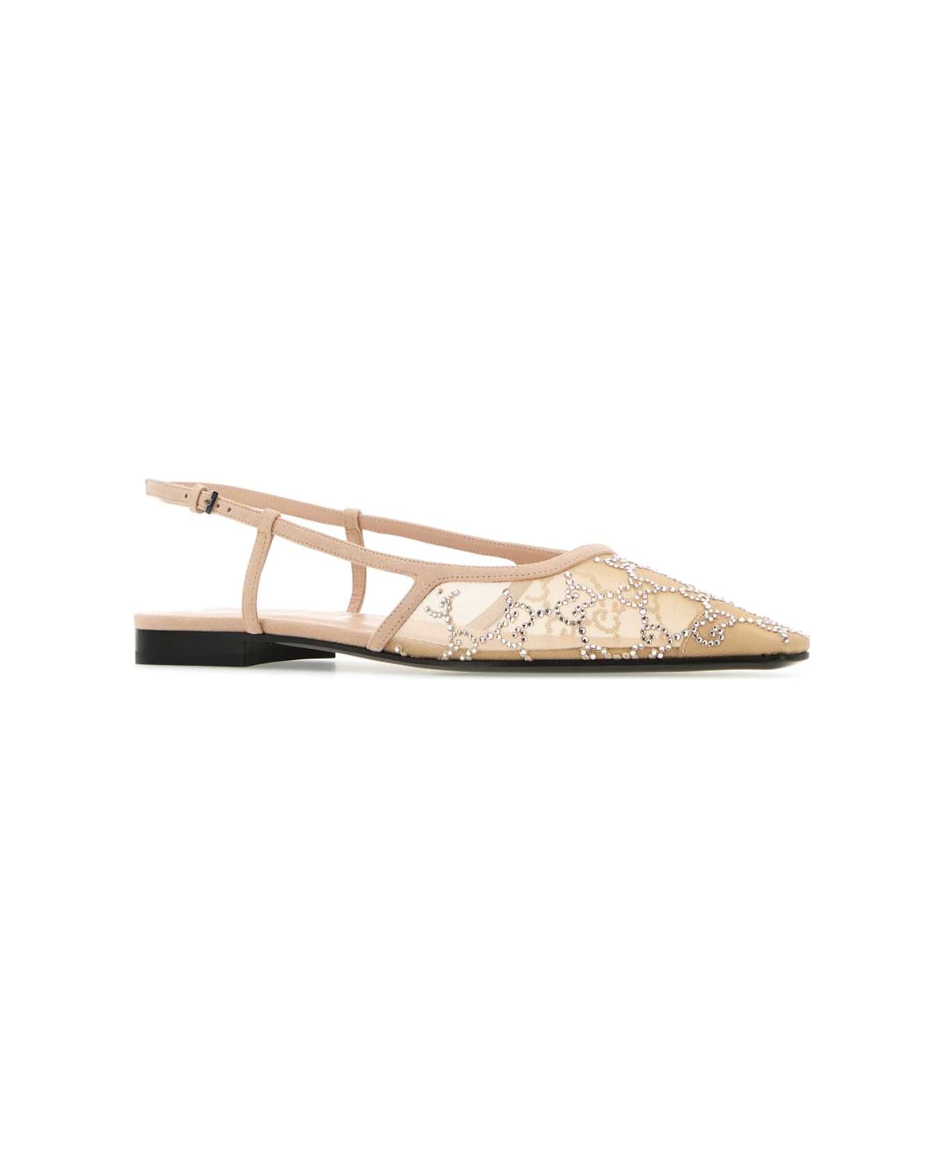 Gucci Embellished Mesh Ballerinas - SKINROSE