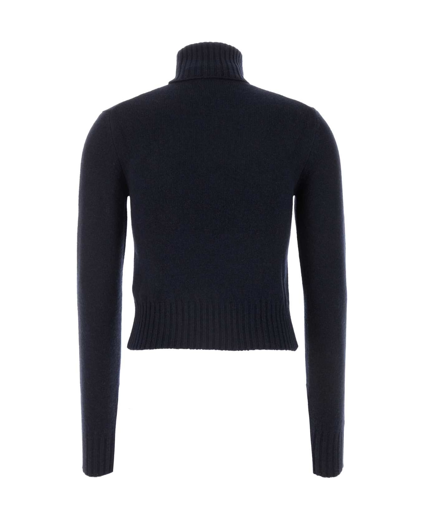 Ami Alexandre Mattiussi Navy Blue Cashmere Blend Sweater - NAVYBLUE