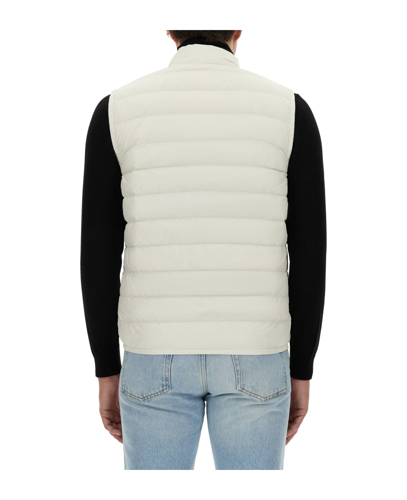 Woolrich Down Vest With Logo - BIANCO