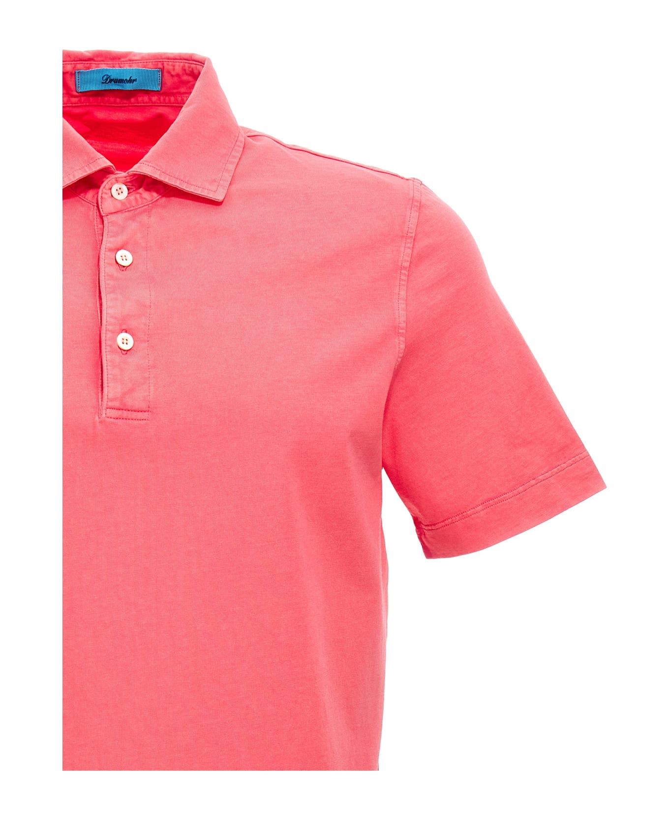 Drumohr Light Cotton Polo Shirt. - Fuchsia