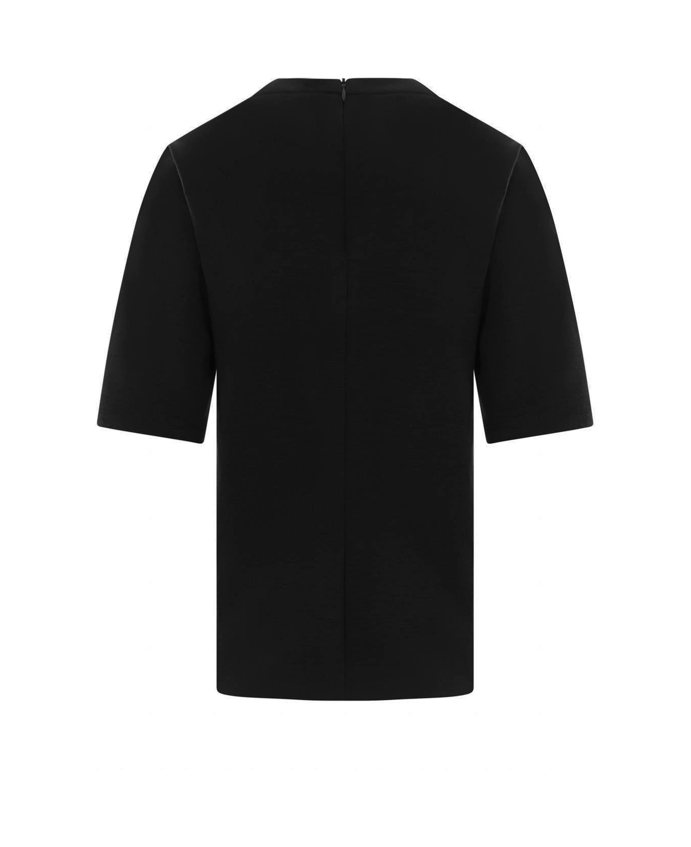 Max Mara Zip Detailed Crewneck - Black