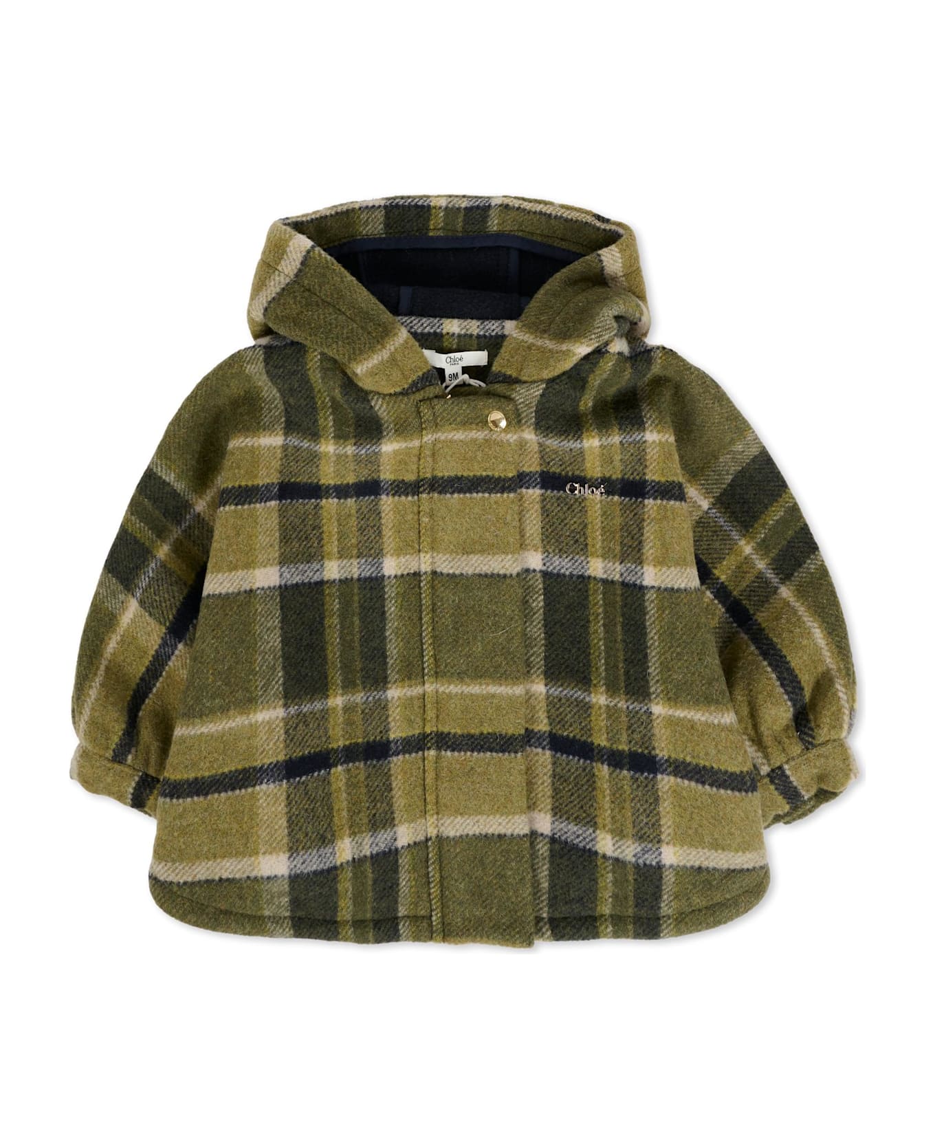 Chloé Green Cape For Baby Girl With Logo - Green
