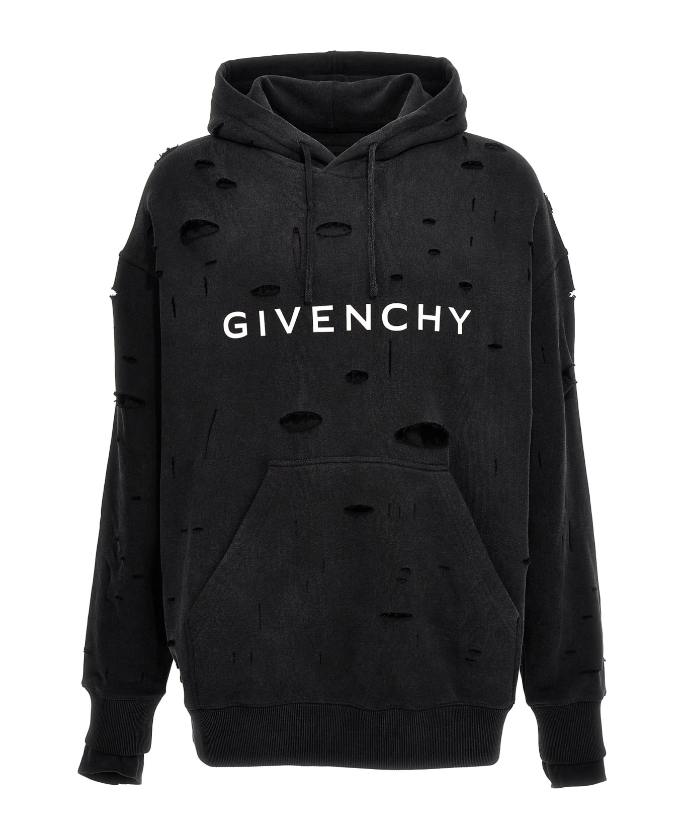 Givenchy Logo Hole Hoodie - Black