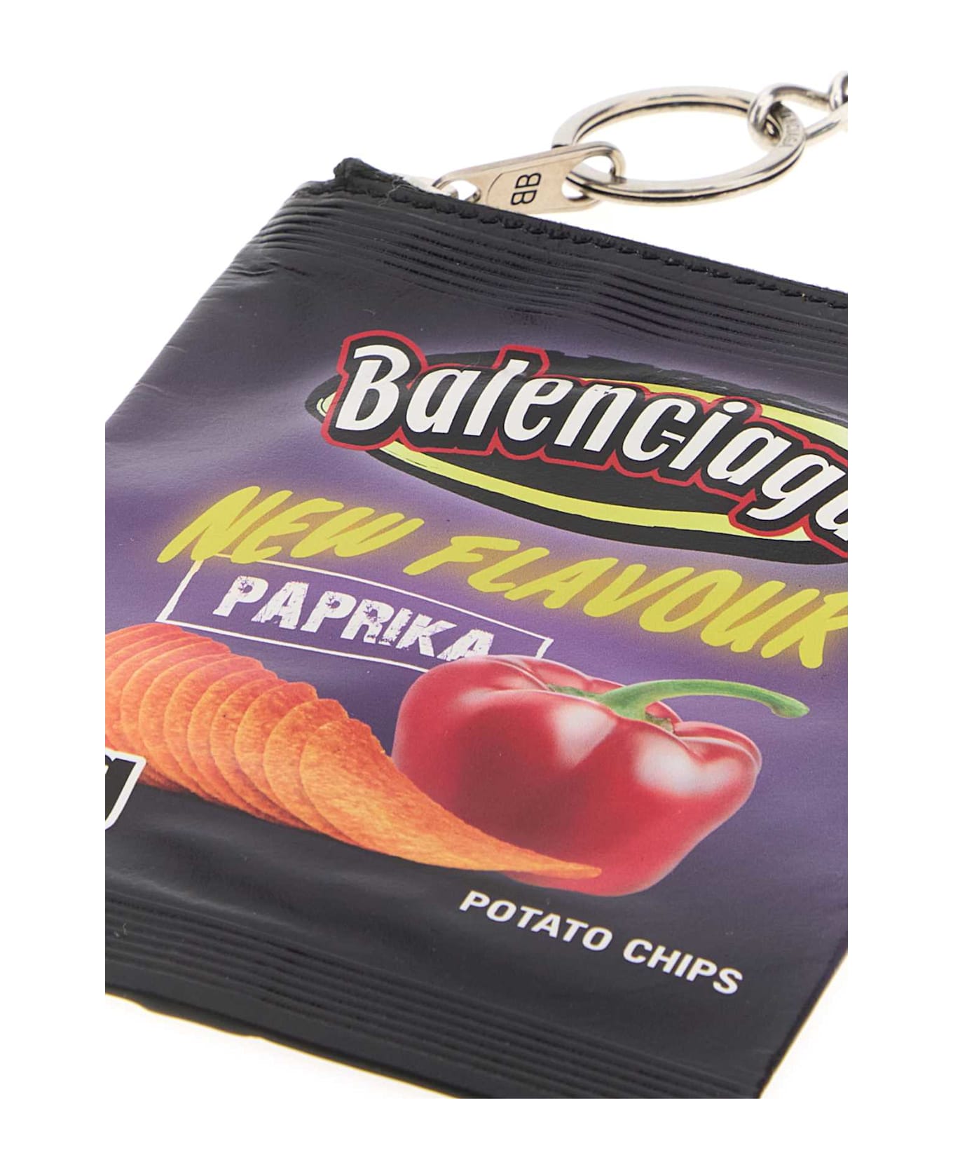 Balenciaga Multicolor Leather Chips Keyring - PAPRIKA