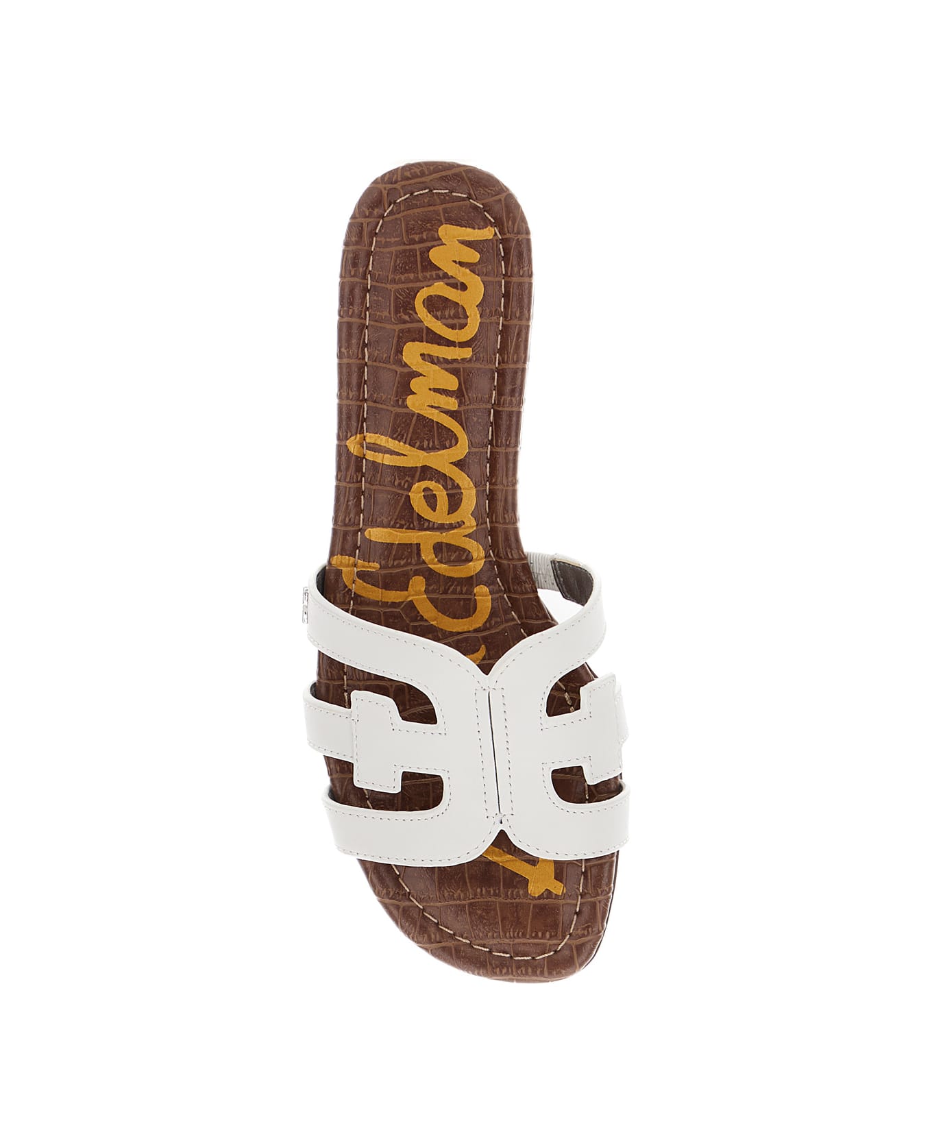 Sam Edelman 'bay Slide' White Slip-on Sandals With Logo Detail In Leather Woman - White サンダル