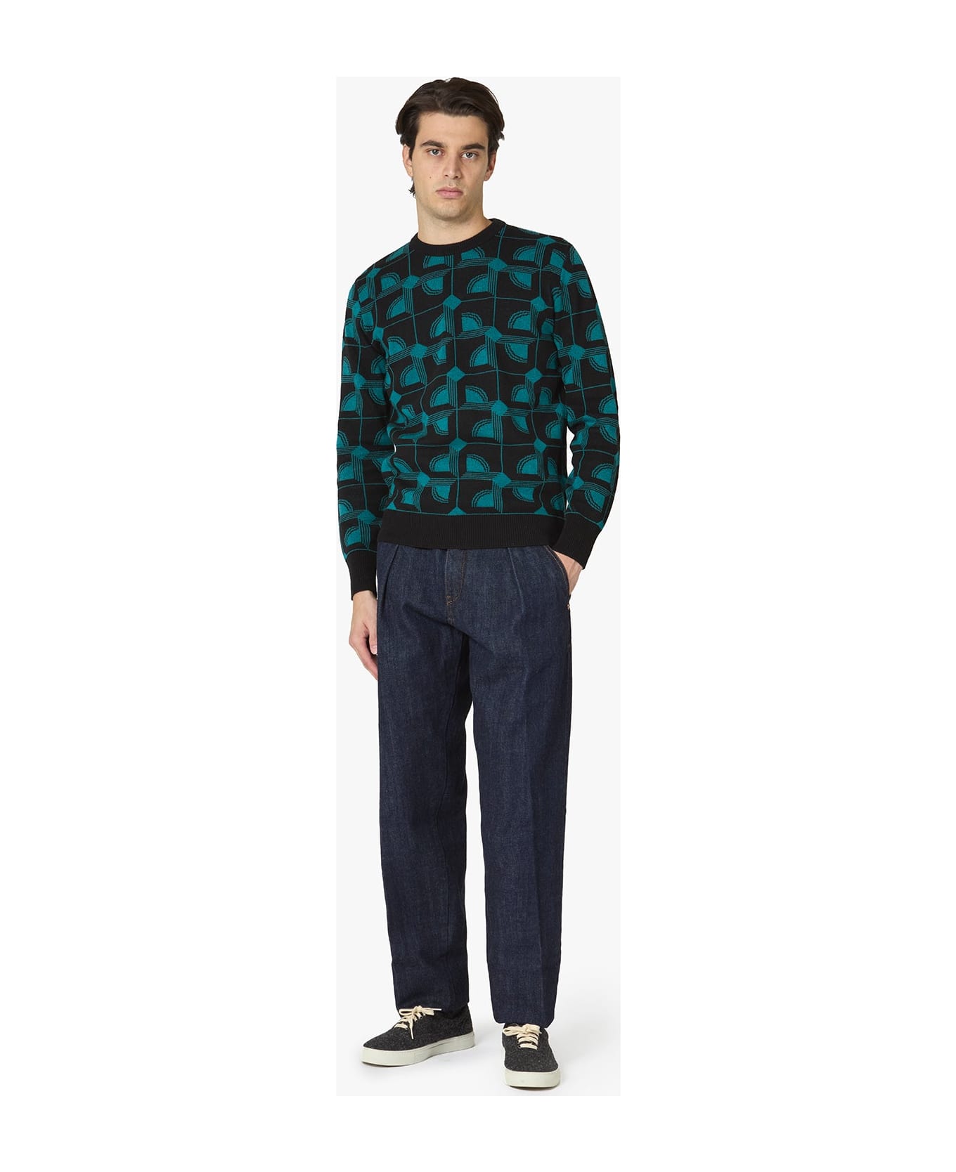 doppiaa Aavellino Jacuqard Wool Crewneck