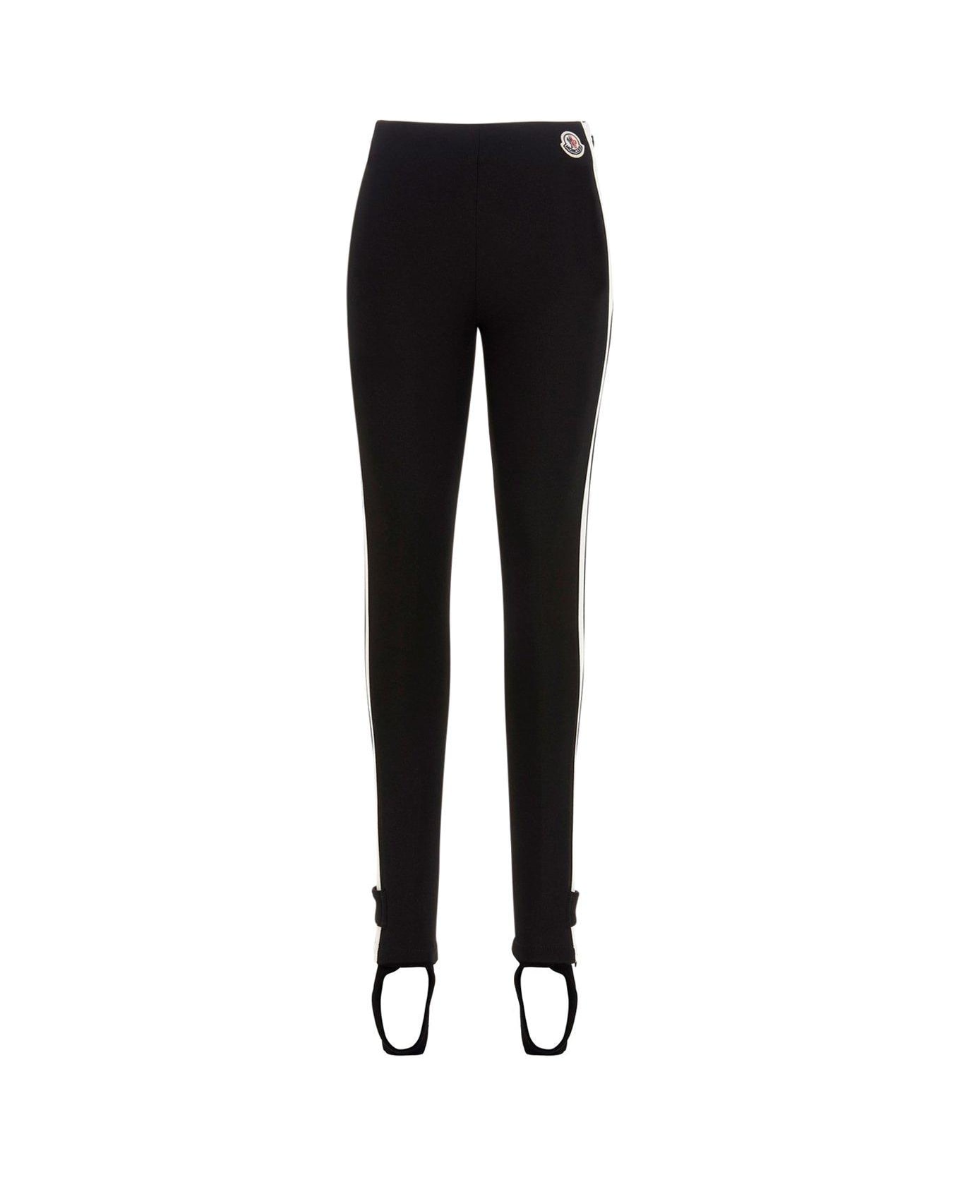 Moncler Logo Patch Leggings - BLACK