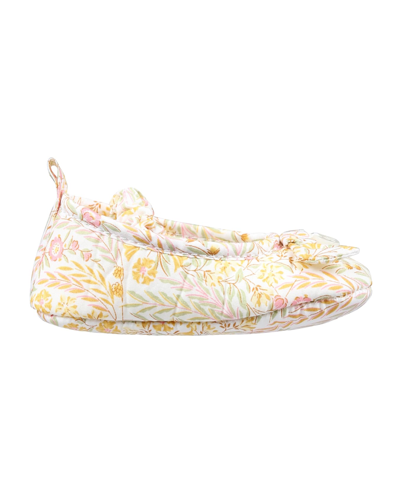 Tartine et Chocolat Ivory Ballet Flats For Baby Girl With A Liberty Fabric - Ivory