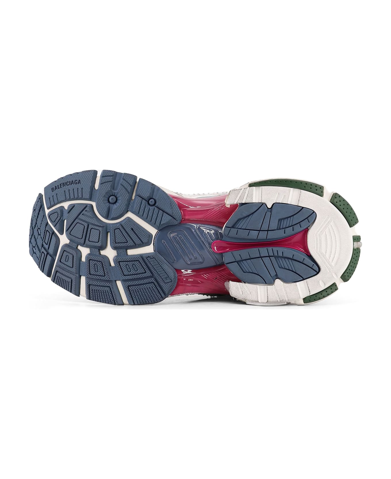 Balenciaga Runner Low-top Mesh Sneakers - WHT/DK GREEN/BLU/PNK