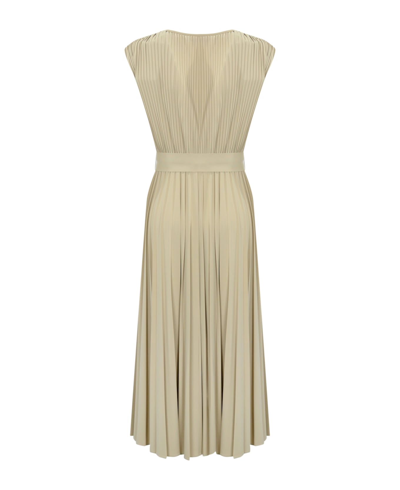 Max Mara Kiss Dress In Pleated Jersey - Neutro