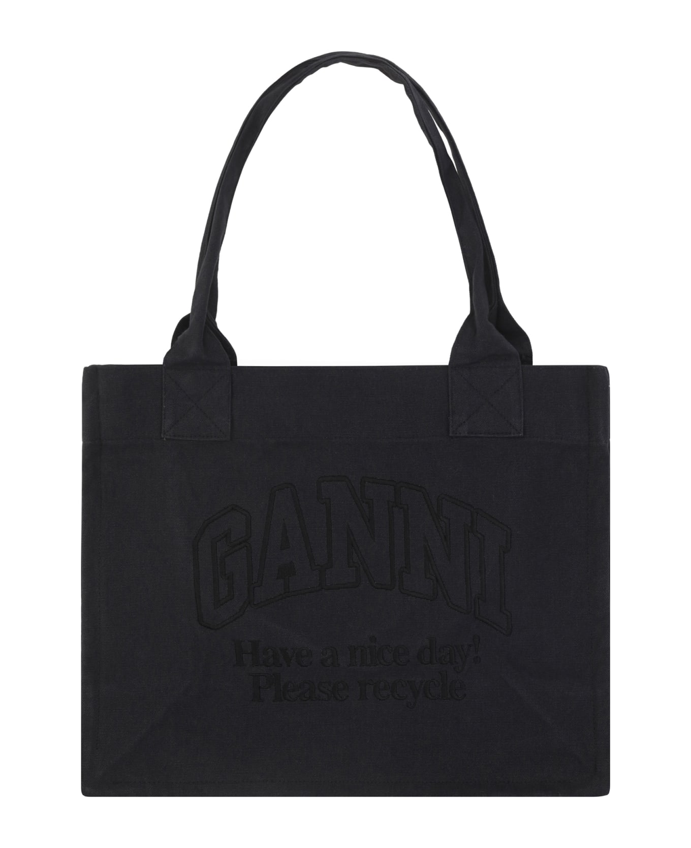 Ganni Easy Shopper Handbag - BLACK