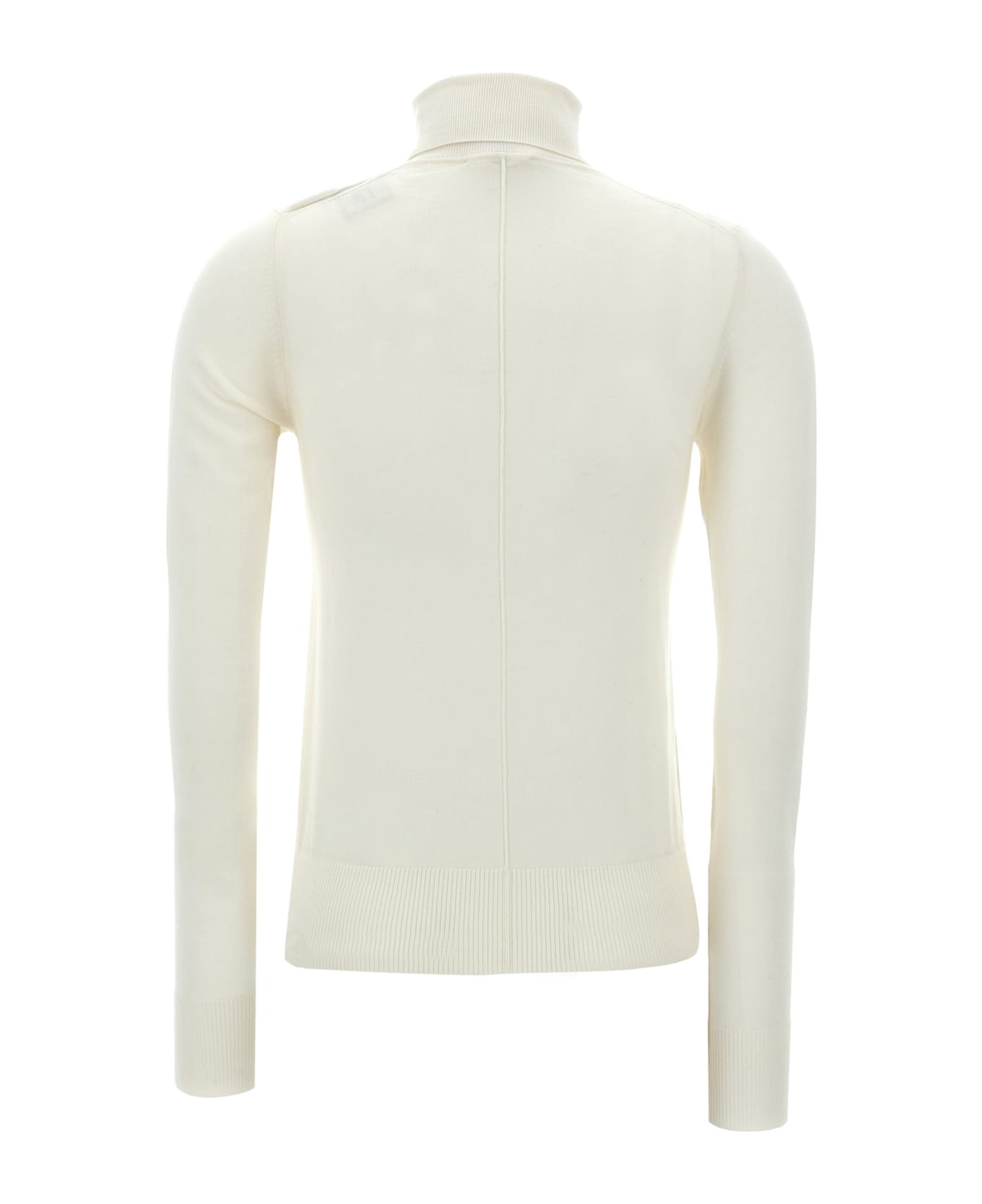 Chloé Logo Embroidery Turtleneck Sweater - White