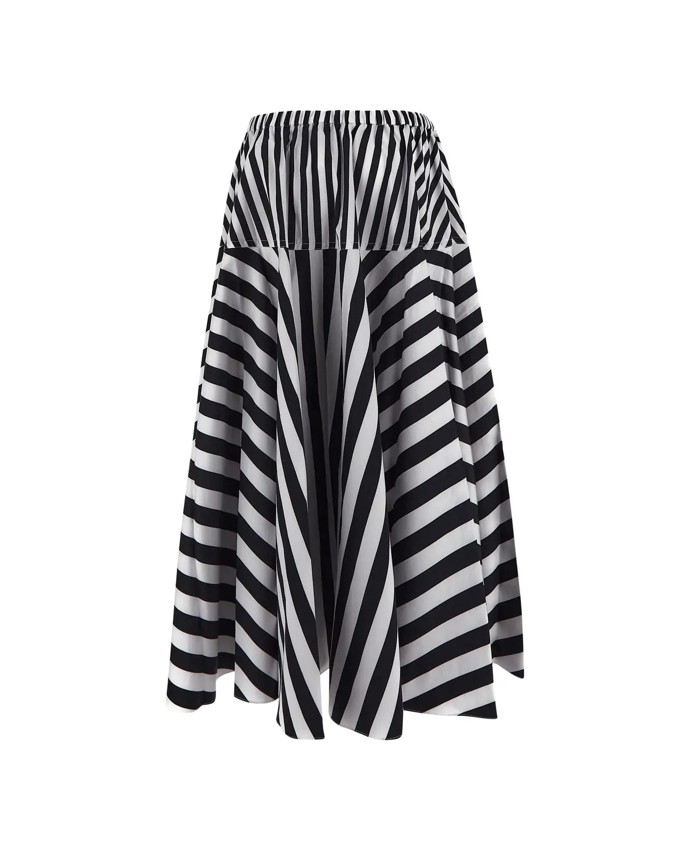 Patou Striped Skirt - BLACK