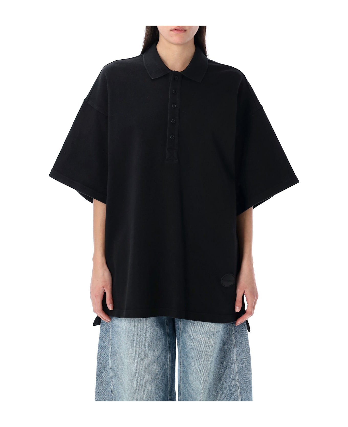 Alexander Wang Oversized Polo Shirt - WASHED BLACK